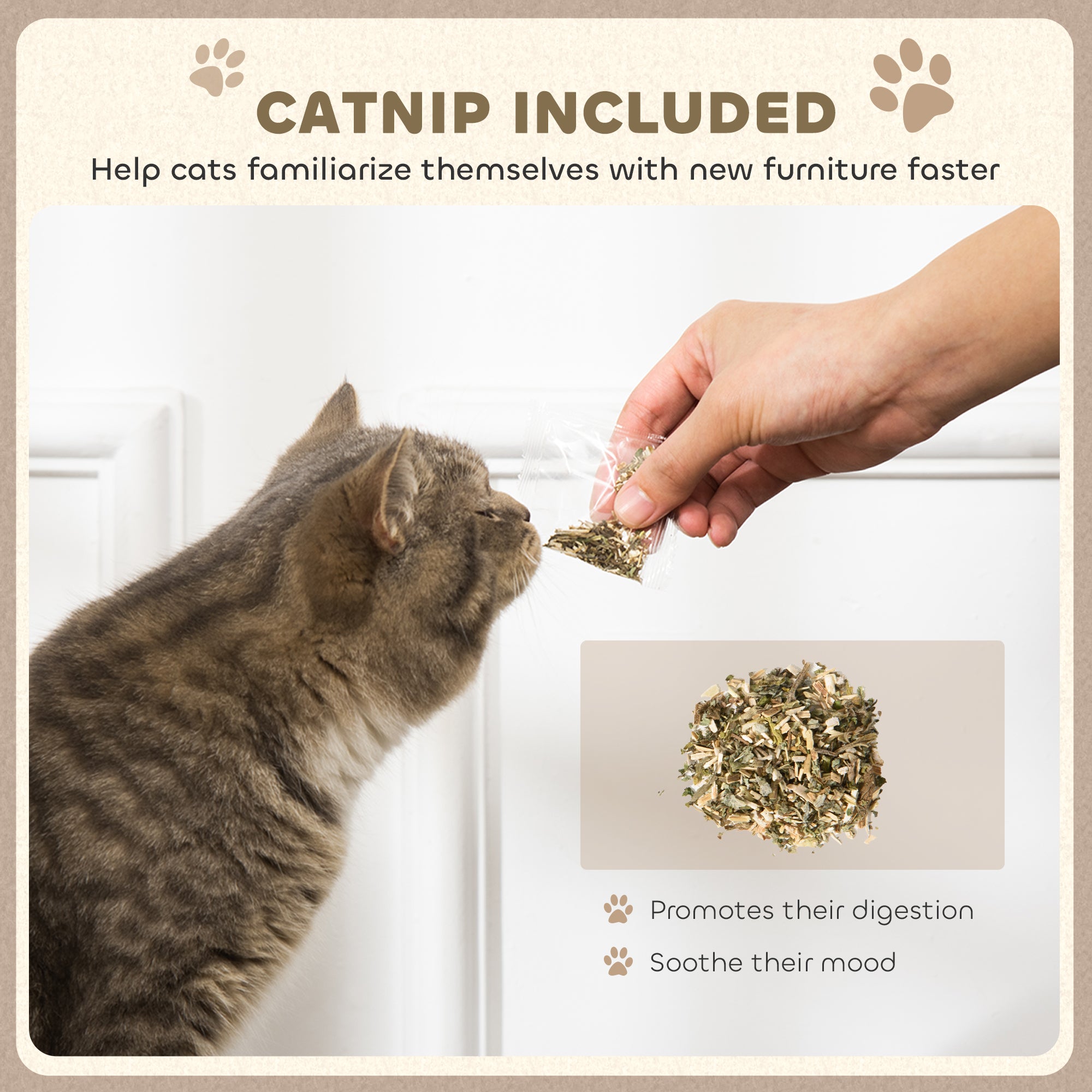 PawHut 2 in 1 Cat Scratcher with Organic Catnip for Indoor Cats, 29.5 x 56 x 26cm, Brown - North Peak Garden Furniture