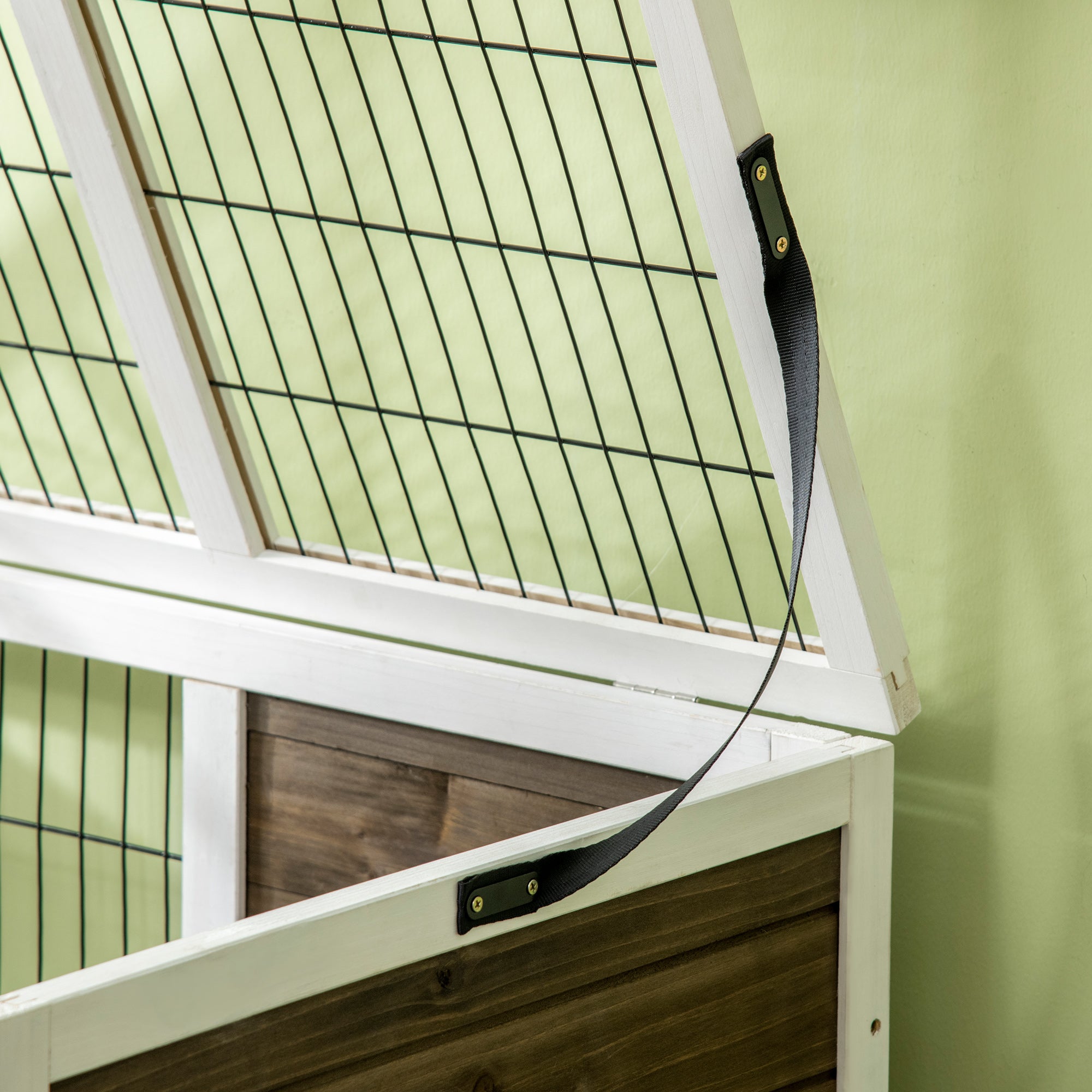 PawHut Wooden Rabbit Hutch, Guinea Pig Cage, with Removable Tray, Openable Roof - North Peak Garden Furniture