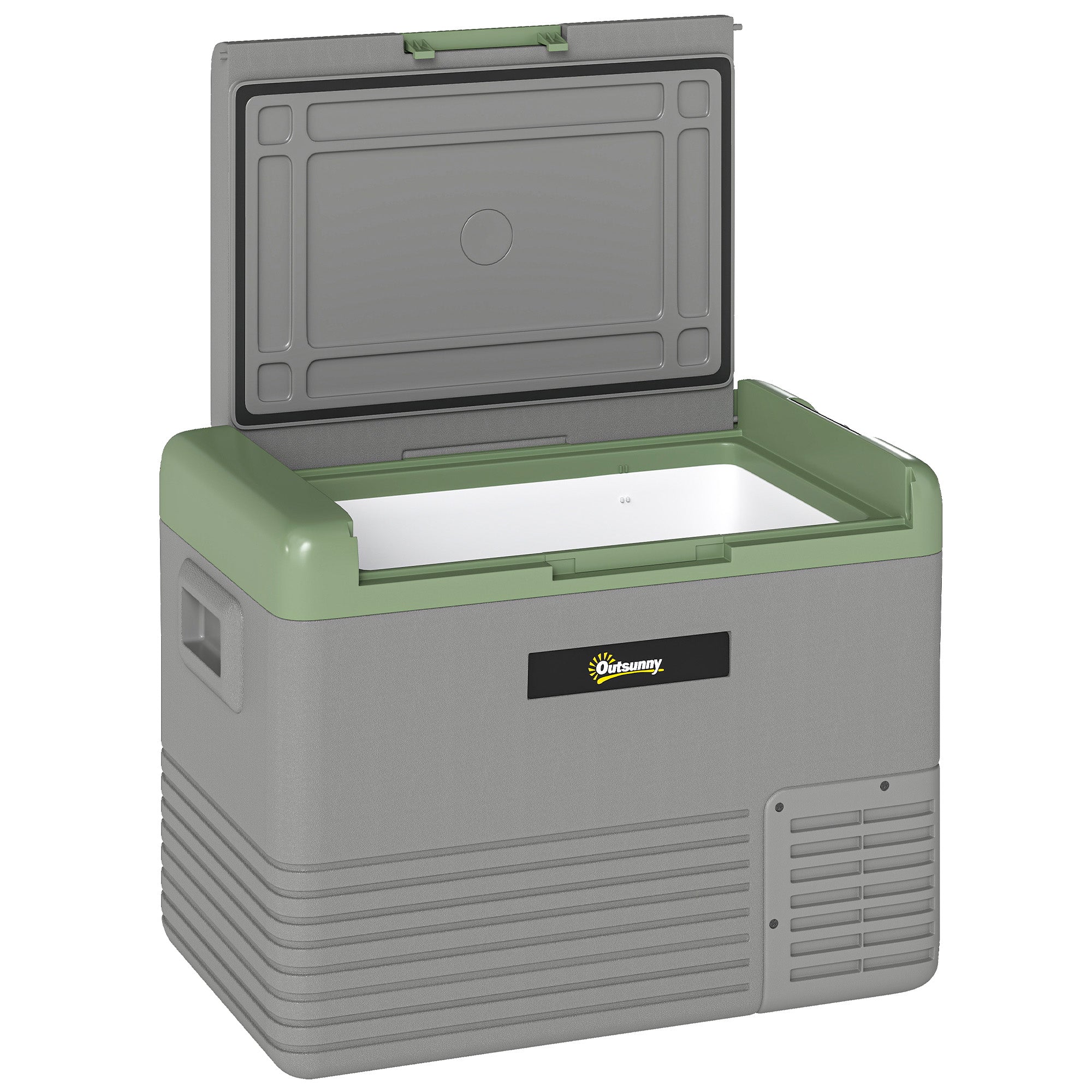 Outsunny 40L Portable Car Refrigerator - Light Green and Grey - North Peak Garden Furniture