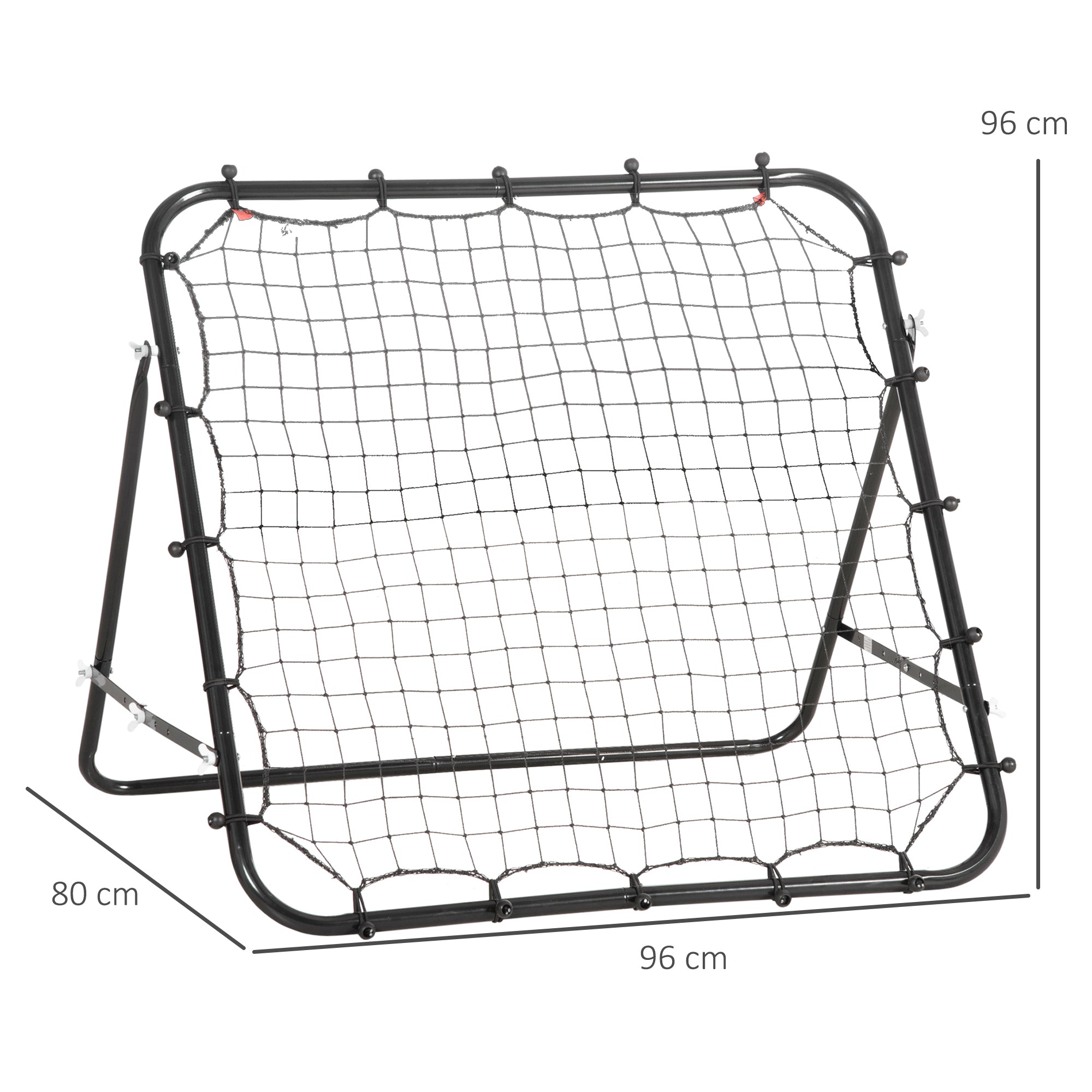 HOMCOM Rebounder Net, Practise Kickback Goal, for Teens, Adults Training - Black - North Peak Garden Furniture