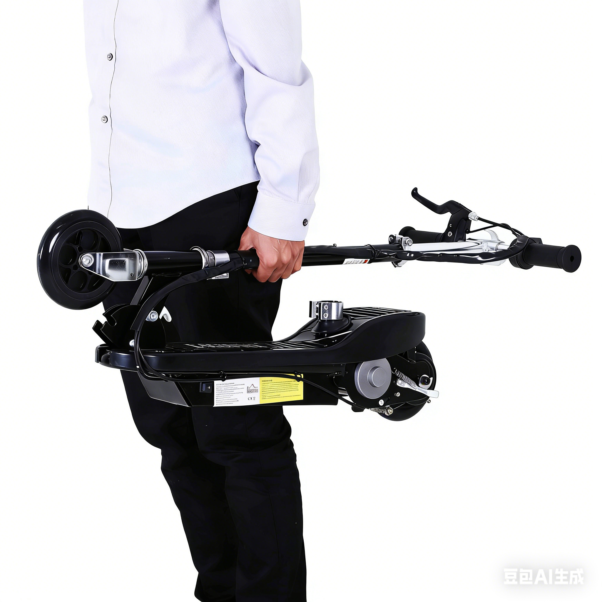 HOMCOM Outdoor Ride On Powered Scooter Sporting Toy 120W Motor Bike 2 x 12V Battery - Black