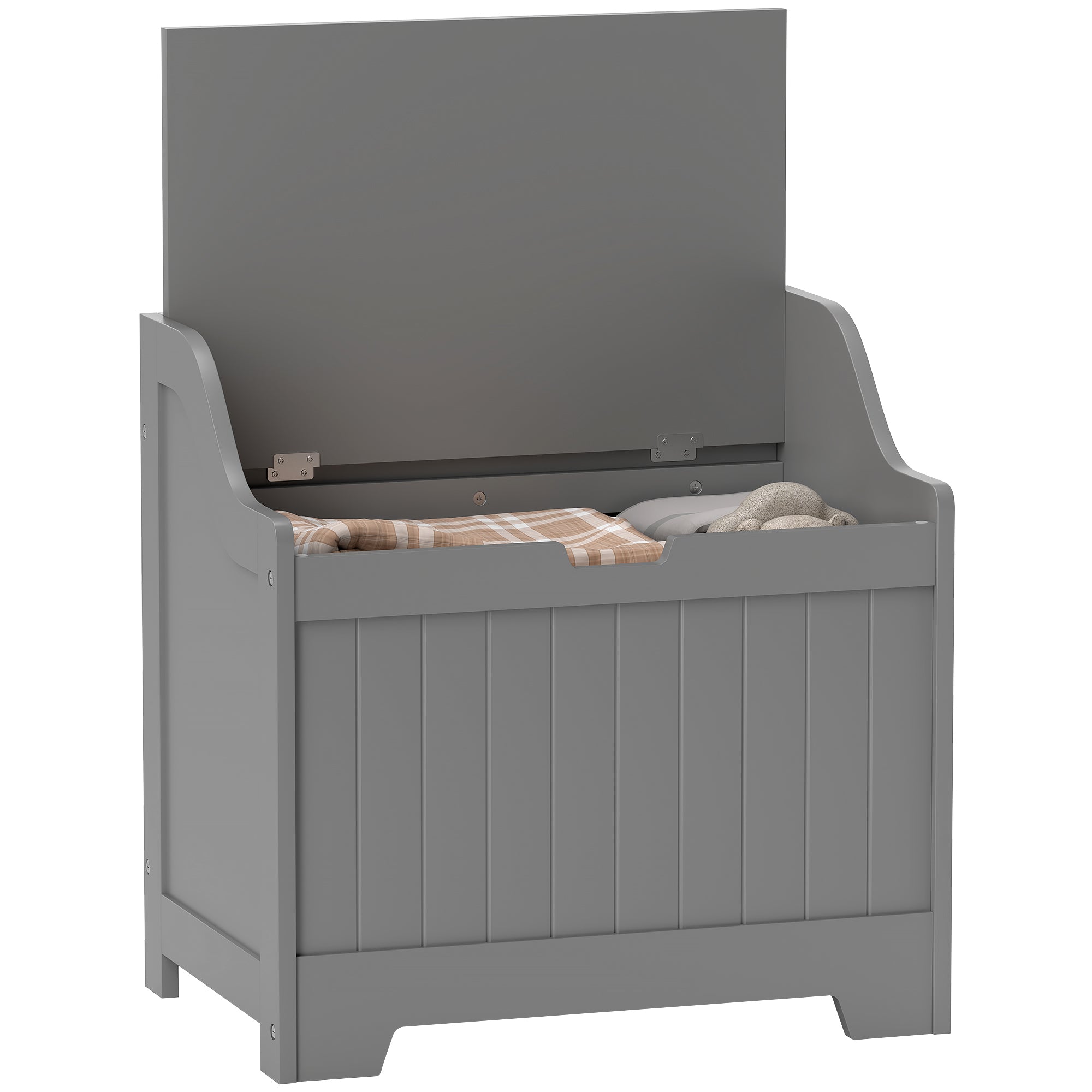 HOMCOM 61L Home Storage Chest - Grey - North Peak Garden Furniture