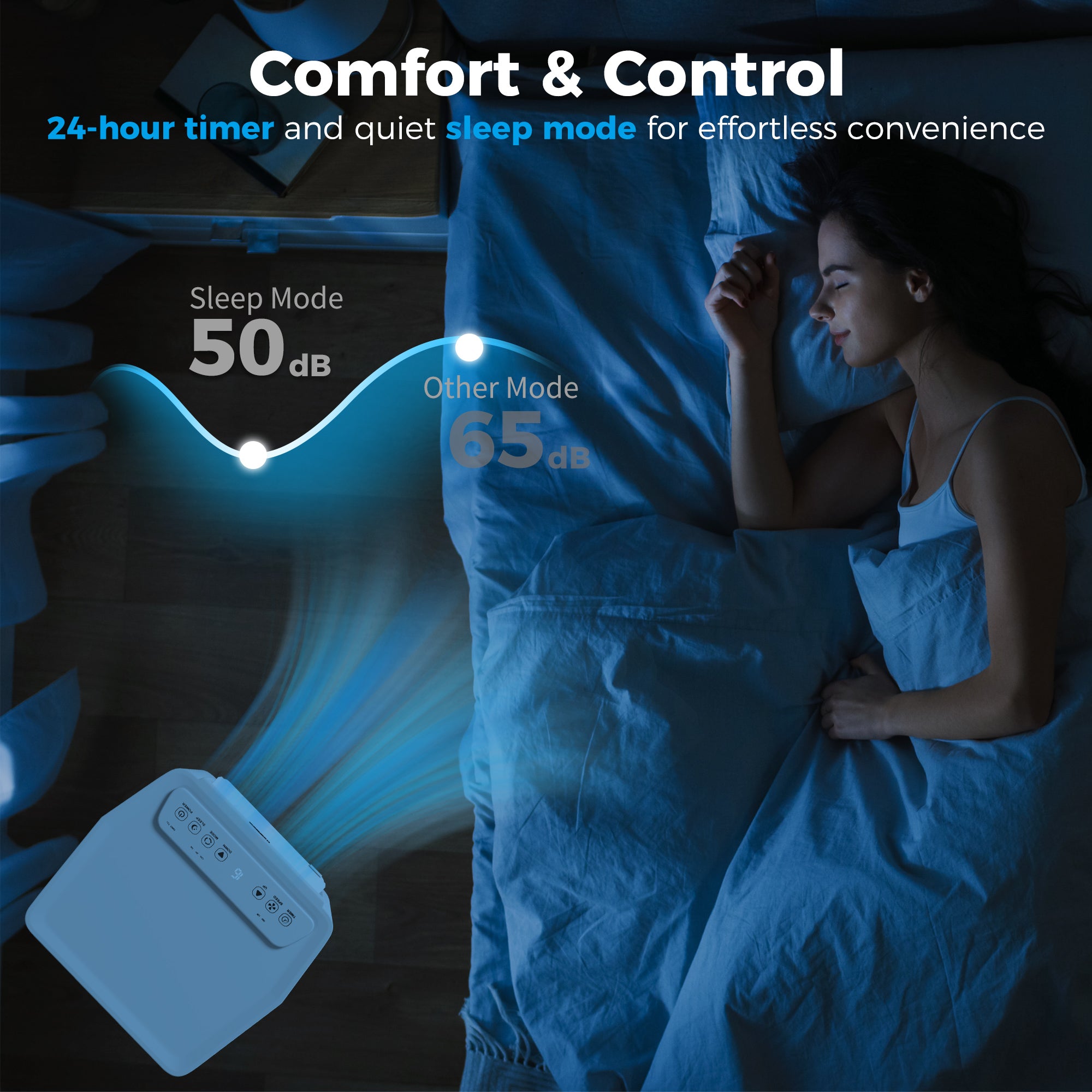 HOMCOM 5000 BTU Portable Air Conditioner, 4-in-1 Air Conditioning Unit, Dehumidifier, Cooling, Fan, Sleep Mode, with Remote Control, 2 Speeds, 24H Timer, Window Venting Kit, 12m²