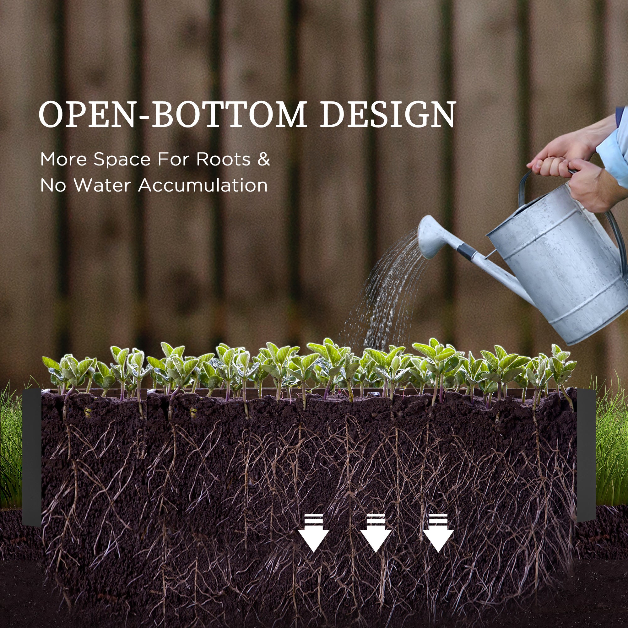 Outsunny Outsuuny Galvanised Raised Garden Bed, Outdoor Planter Box with Greenhouse and Cover for Vegetables, Flowers, Dark Grey - North Peak Garden Furniture