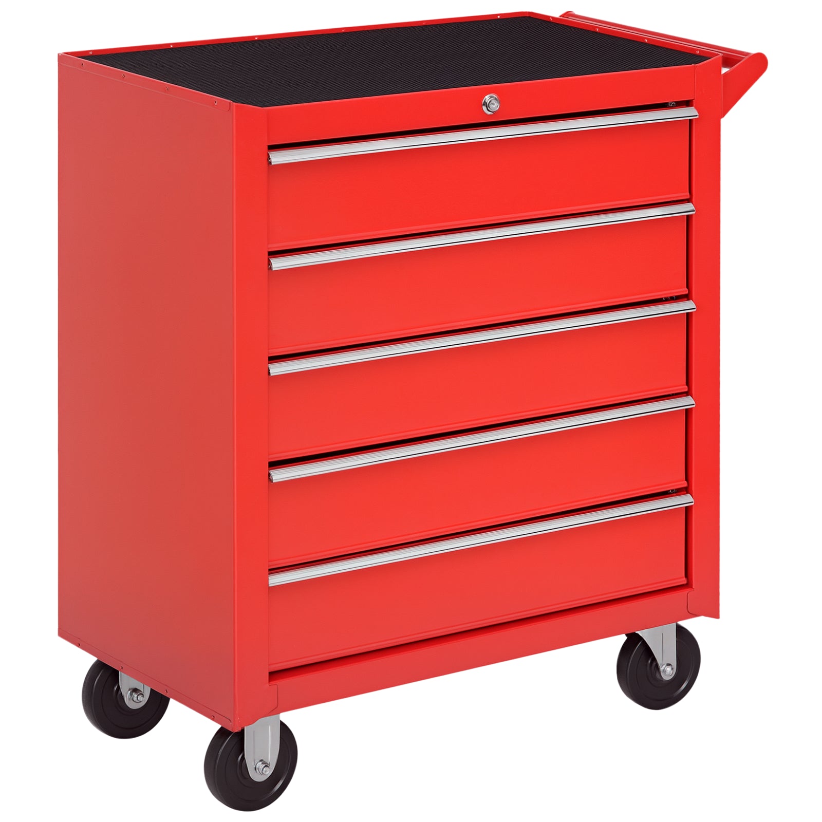 DURHAND 5 Drawer Roller Tool Cabinet Storage Box Workshop Chest Garage Wheeling Trolley w/ Handle - Red