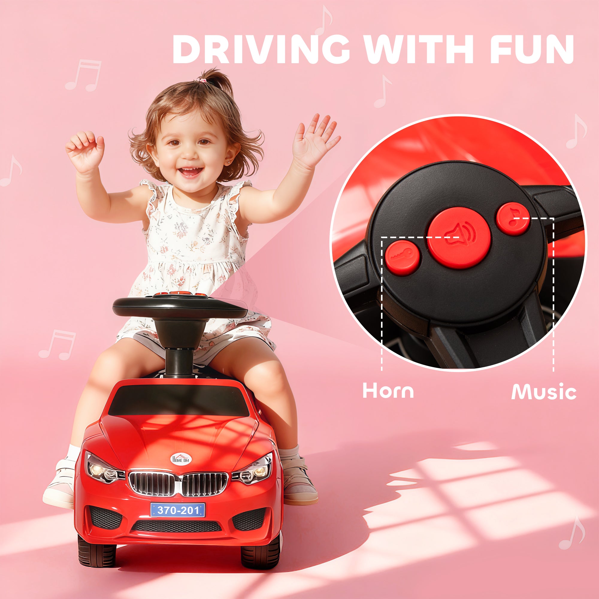 HOMCOM Ride on Car Baby Toddler Walker Foot to Floor Sliding Car Slider Red