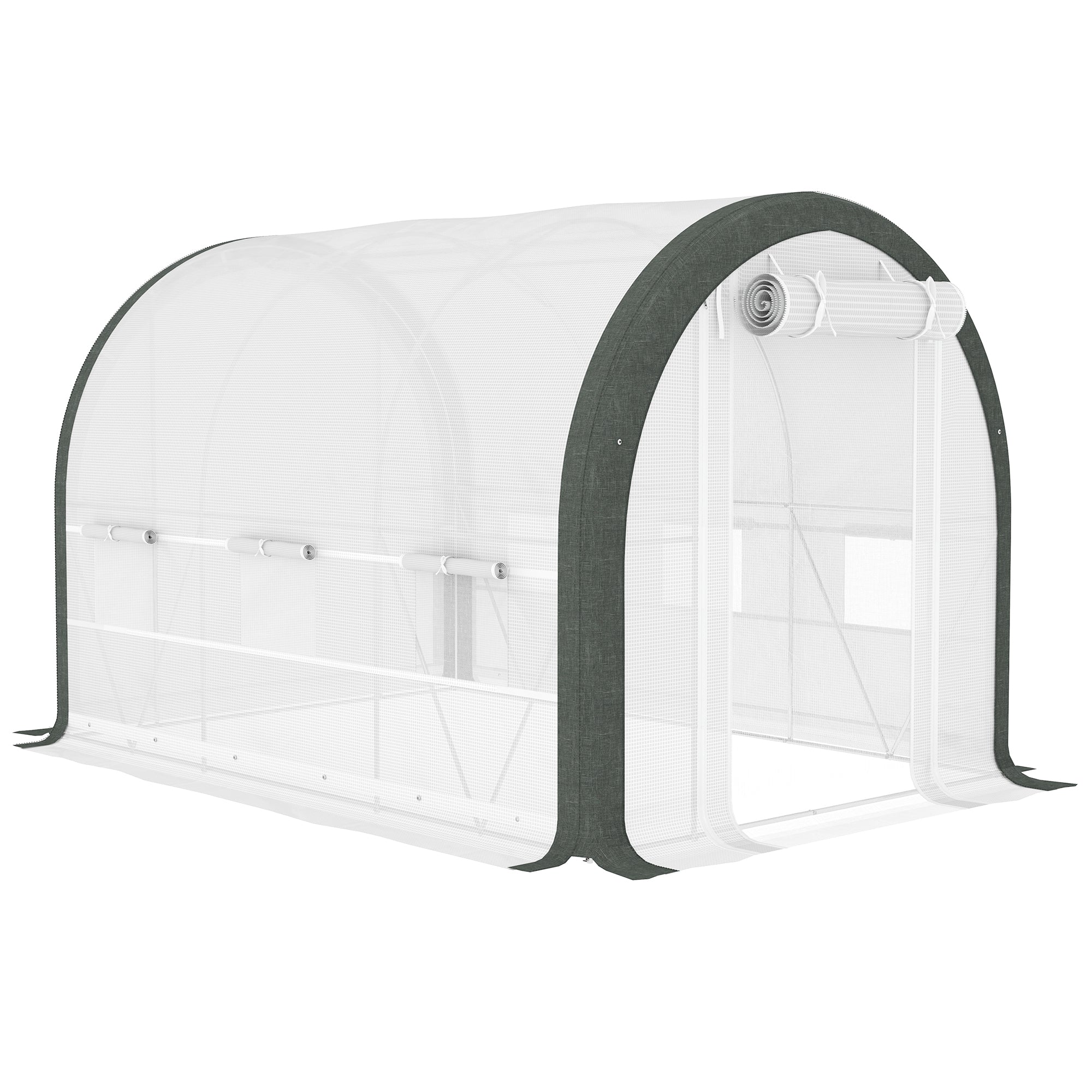 Outsunny 3 x 2(m) Walk-In Tunnel Greenhouse, with Accessories - White