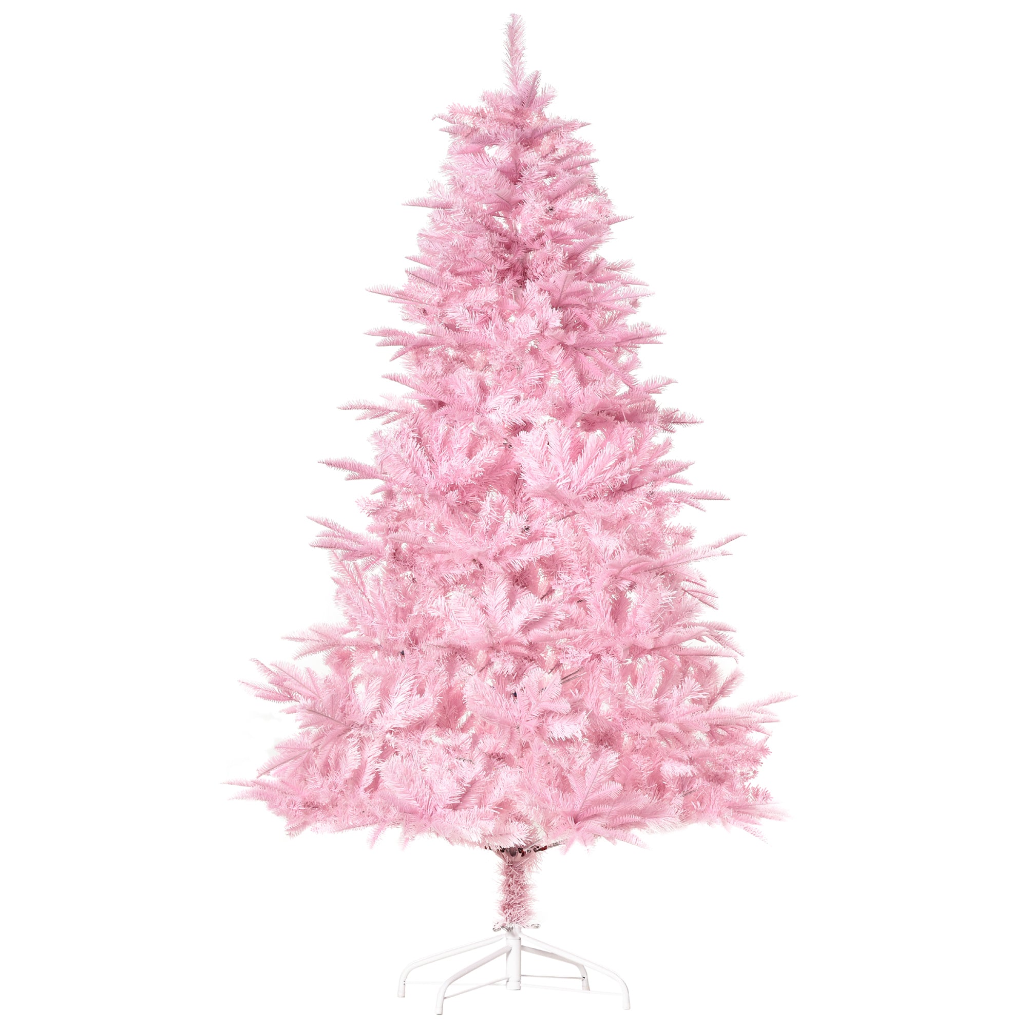 HOMCOM 6FT Artificial Christmas Tree Holiday Xmas Holiday Tree Decoration with Automatic Open for Home Party, Pink - North Peak Garden Furniture