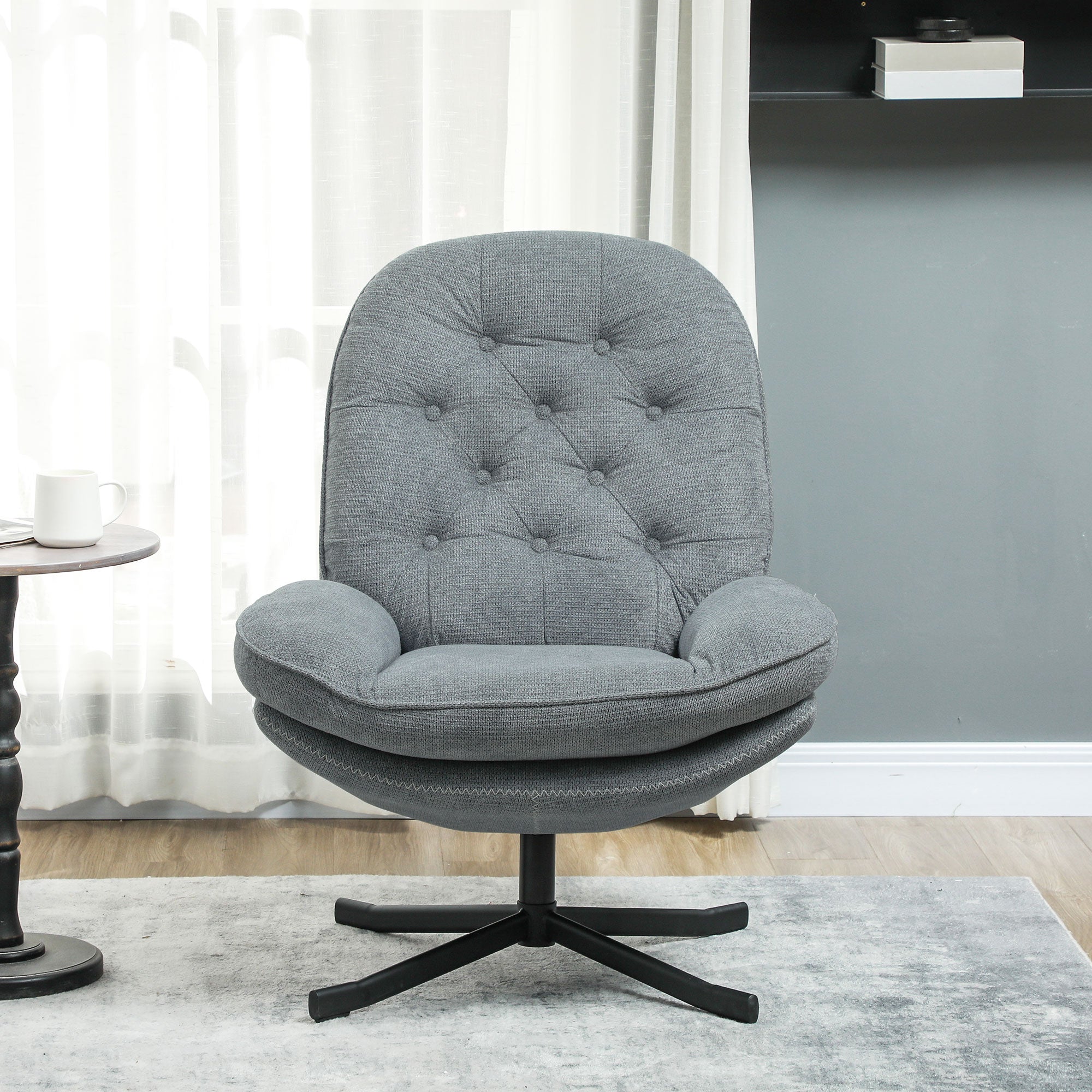 HOMCOM Relaxed Swivel Armchair - Grey