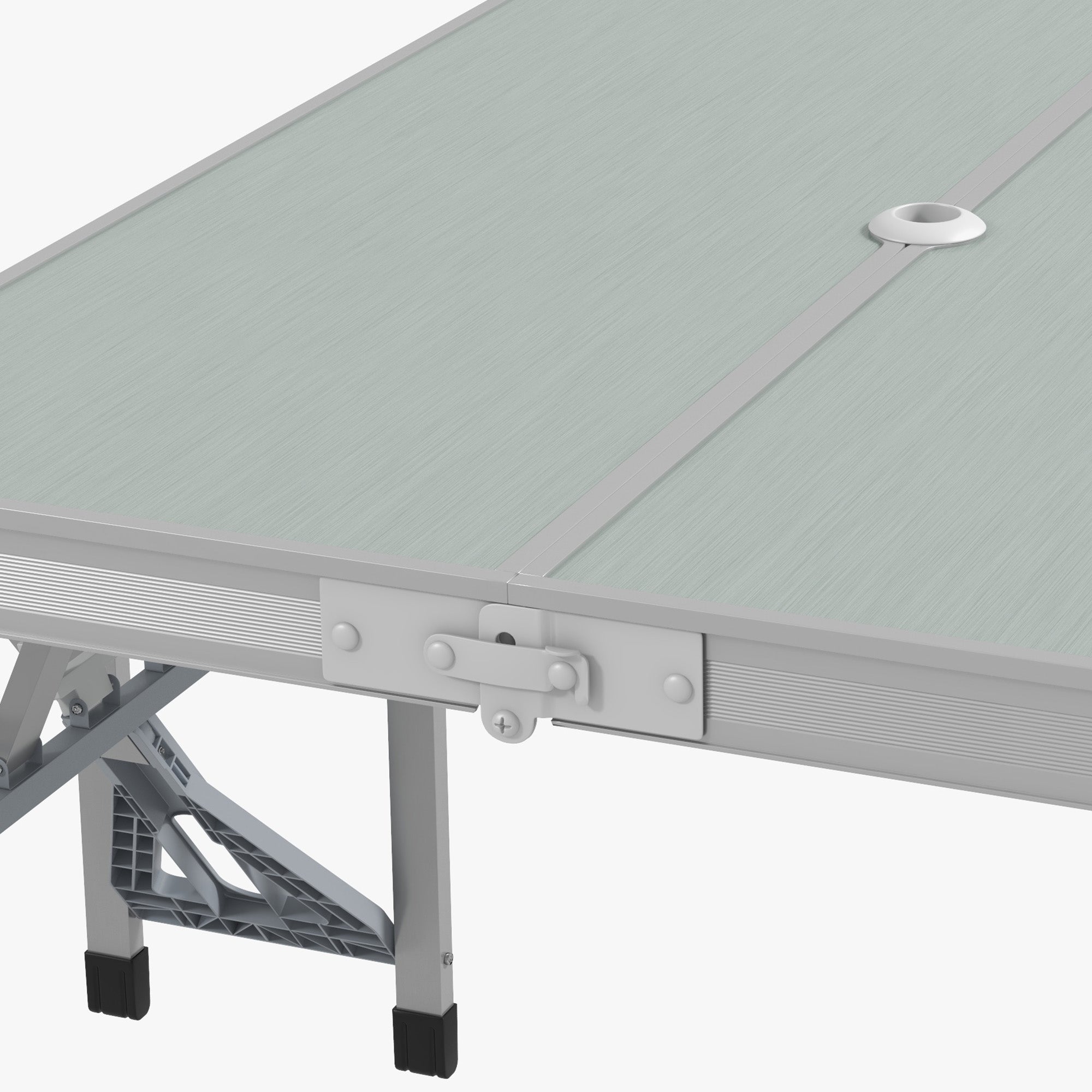 Outsunny Folding Picnic Table with 4 Seats and Umbrella Hole - Grey - North Peak Garden Furniture