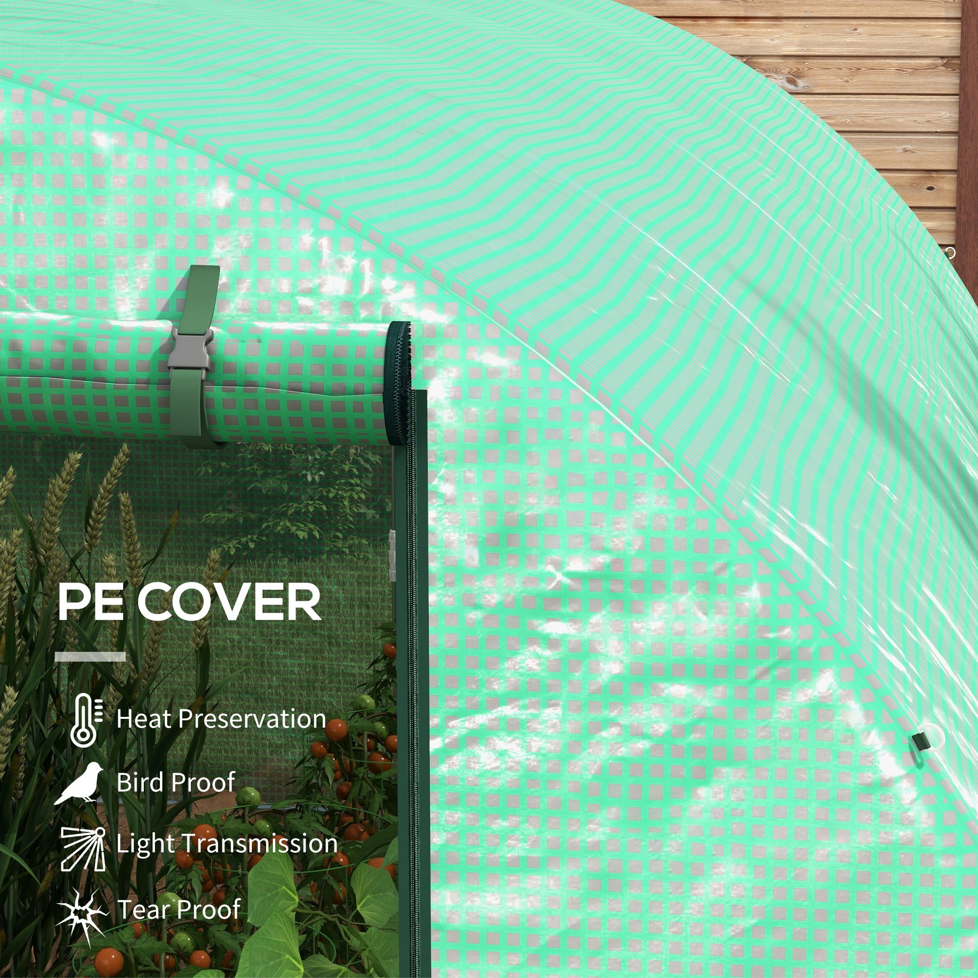 Outsunny Sprinkler System Polytunnel Greenhouse, 3 x 2m, Green - North Peak Garden Furniture