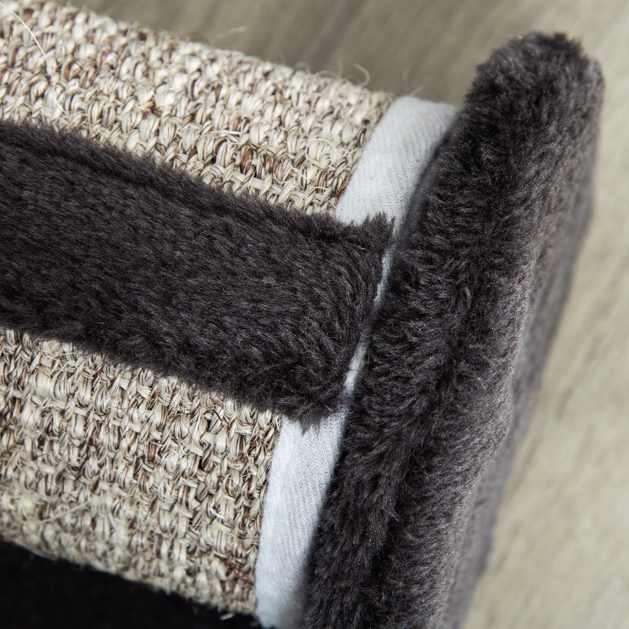 PawHut Cat Scratcher, Sisal Cat Scratching Board Mat Pad with Roller, Feather Toy, 44 x 24 x 16 cm, Grey - North Peak Garden Furniture