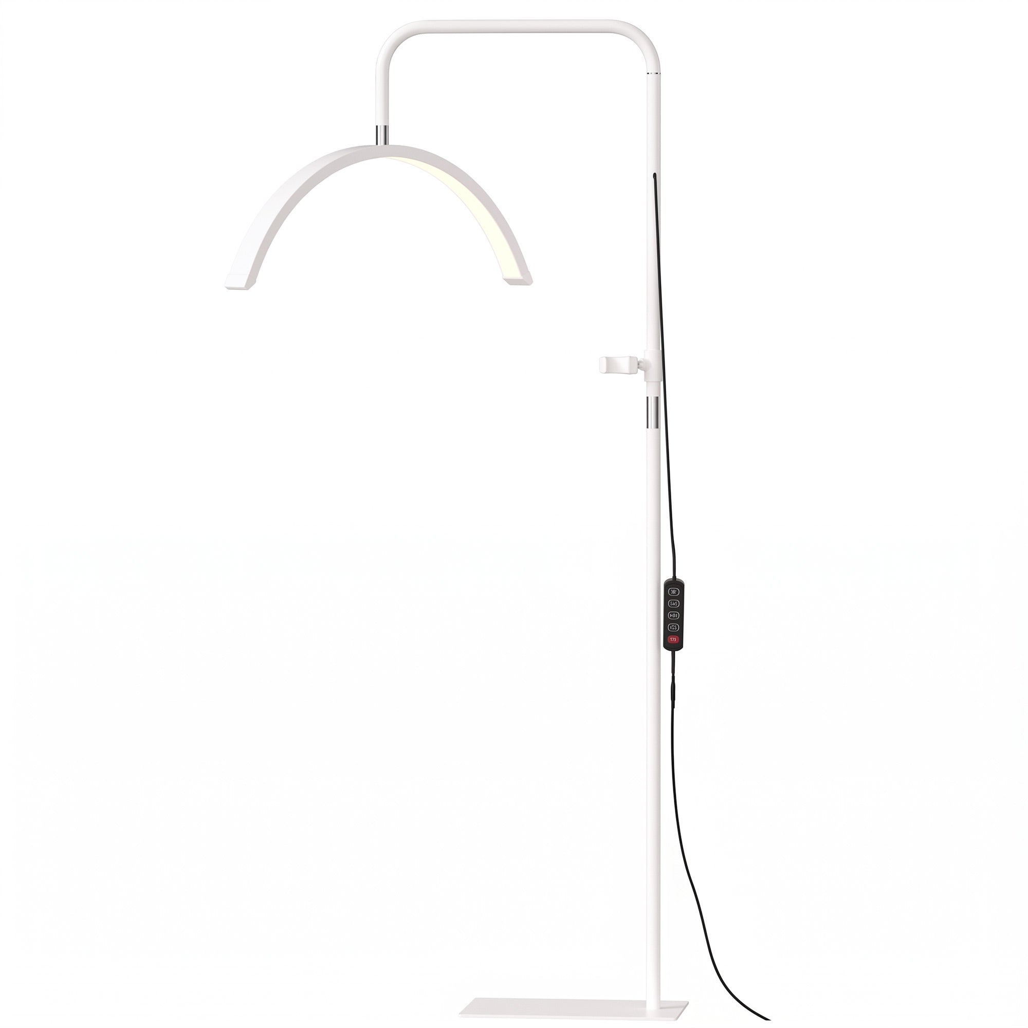 HOMCOM Half Moon Lash Light, 350° Rotatable Head, 7 Colours, Dimmable Beauty Floor Lamp, White