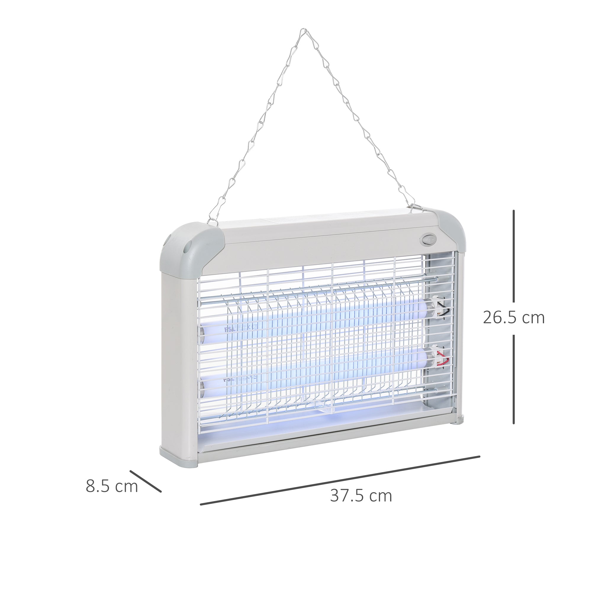 Outsunny Electric Fly Mosquito Killer, 20W Free Standing or Wall Hanging, Electric Fly Zapper, Bug & Insect Killer