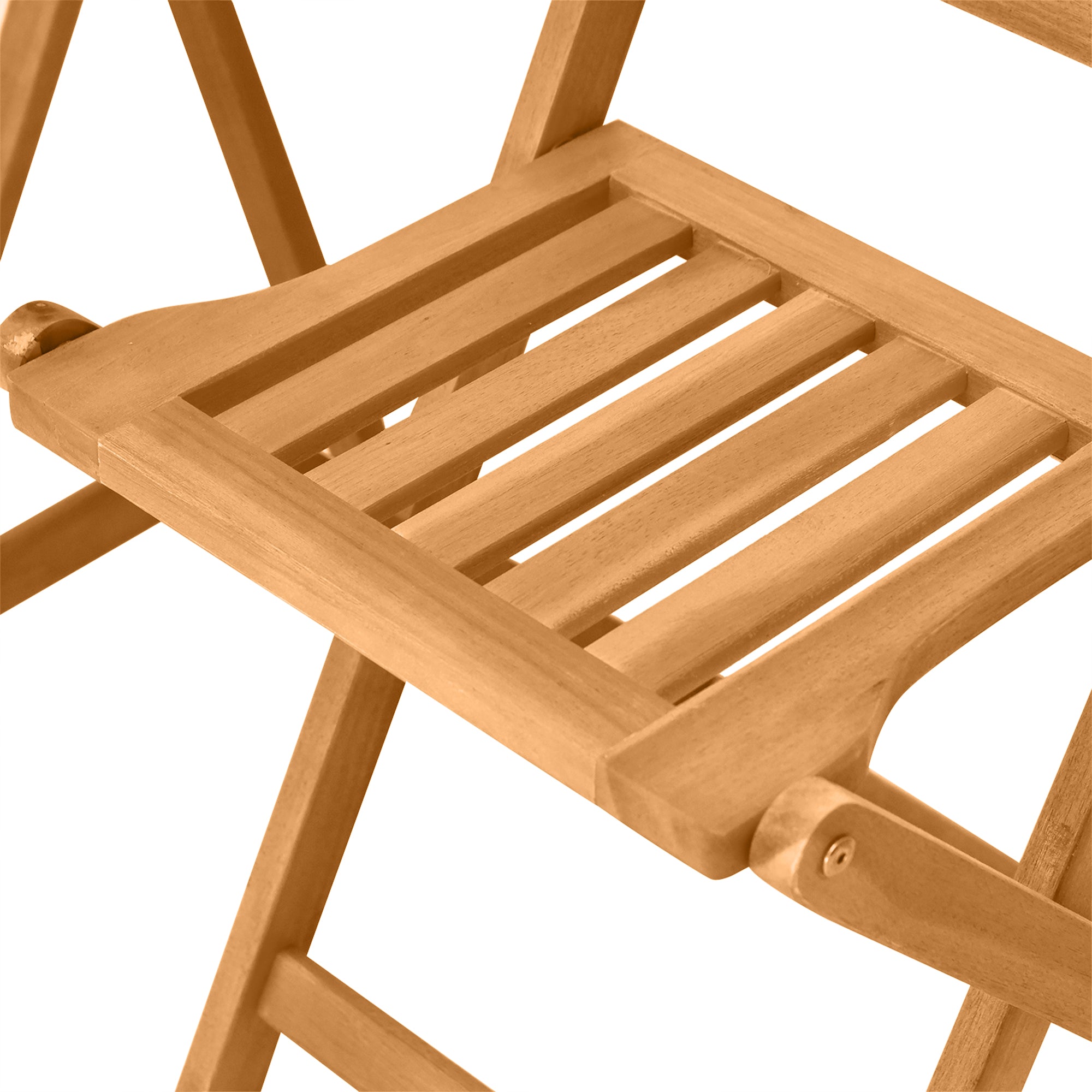 Outsunny 3 Piece Folding Bistro Set, Wooden Garden Table and Chairs for Outdoor, Patio, Yard, Porch, Teak - North Peak Garden Furniture