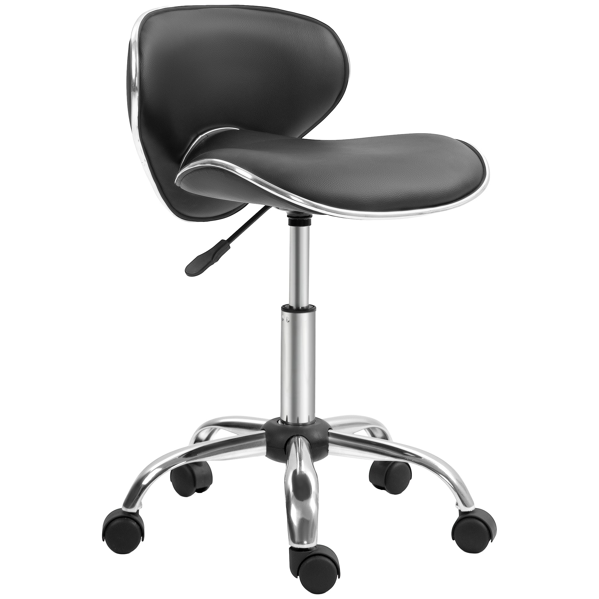 HOMCOM Adjustable Rolling Swivel Beauty Salon Chair, Stool for Spa, Black - North Peak Garden Furniture