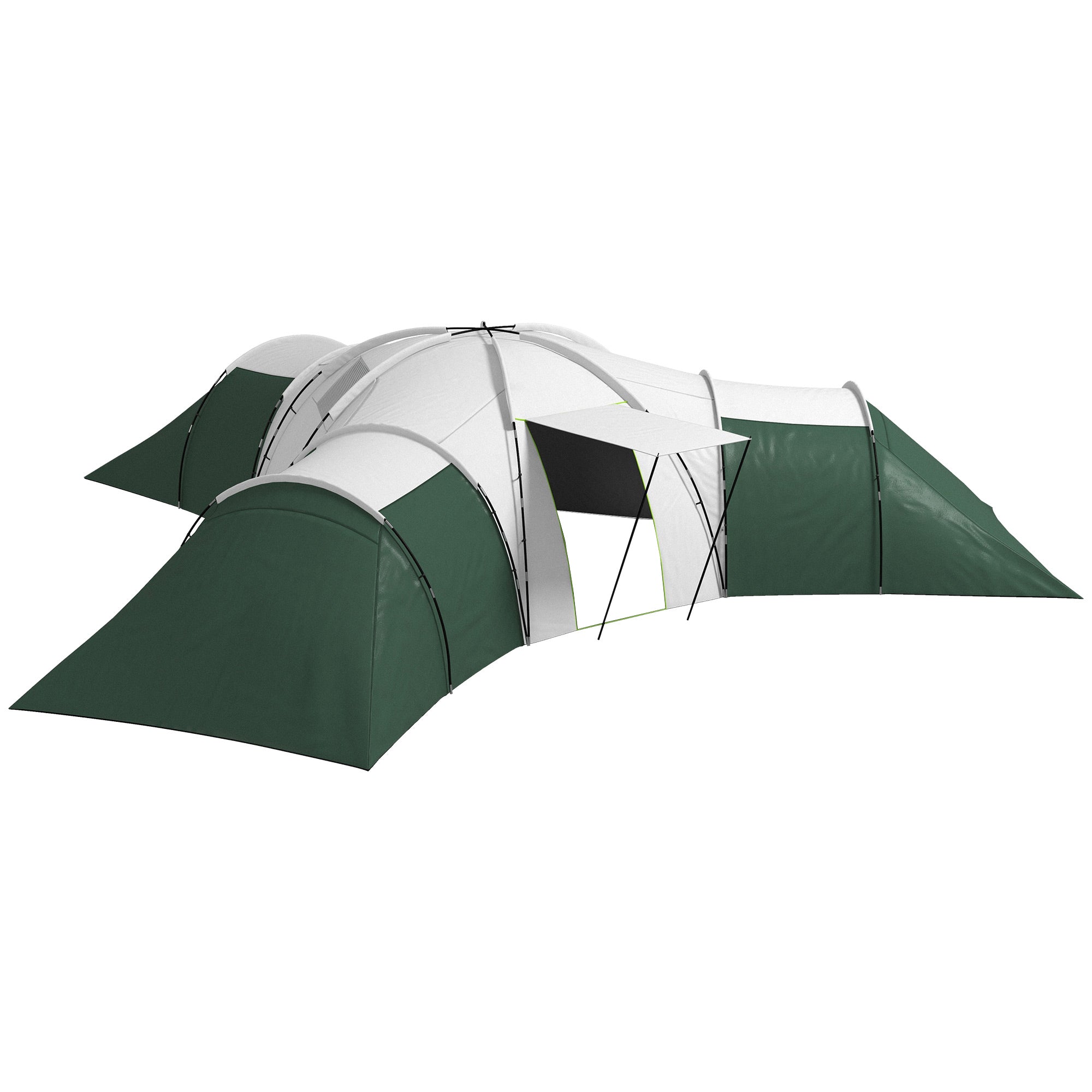 Outsunny 6-9 Man Tent with Bedrooms and Living Room, Accessories Included