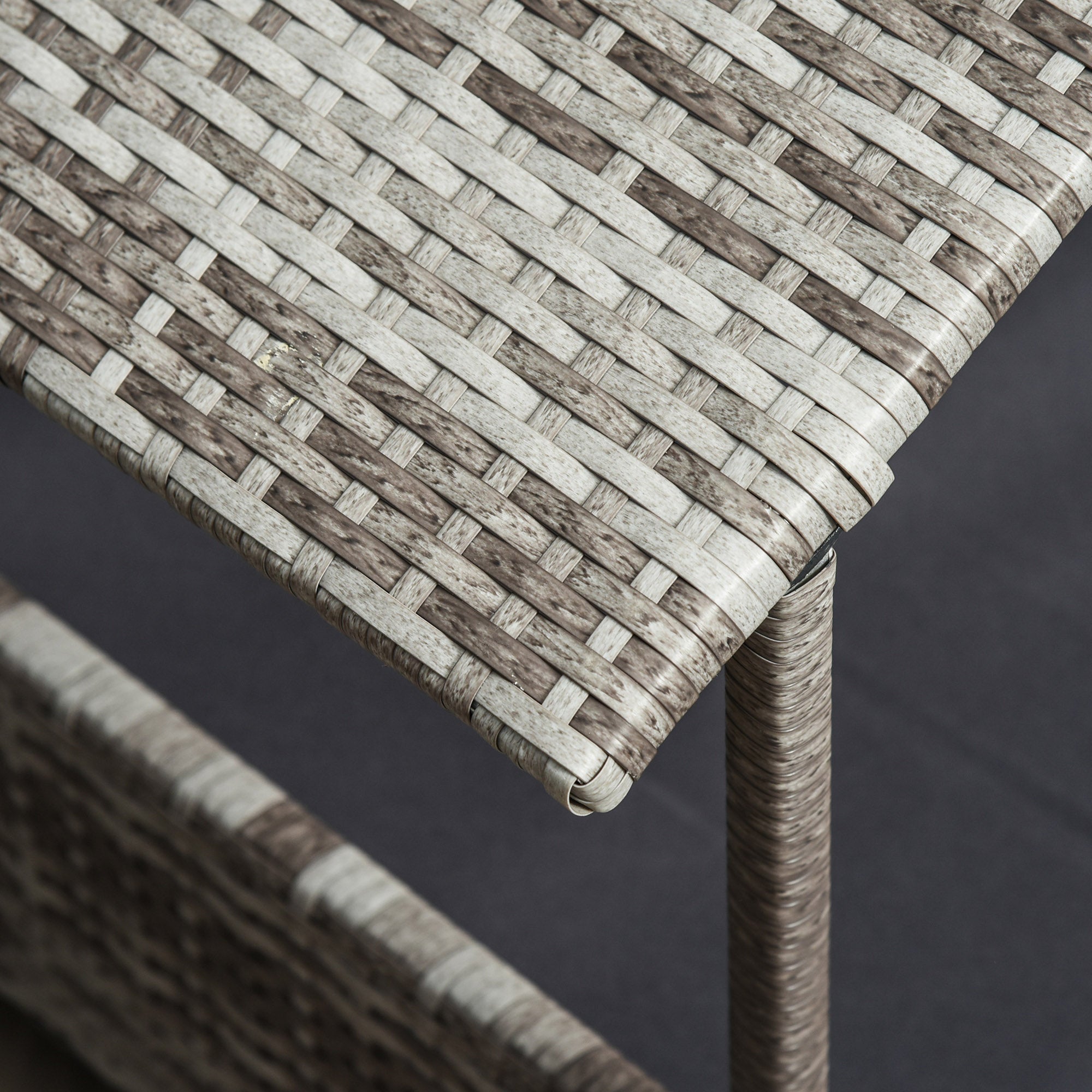 PawHut Wicker Dog House, Rattan Pet Bed, with Removable Cushion, Canopy, for Small and Medium Dogs - Dark Grey - North Peak Garden Furniture