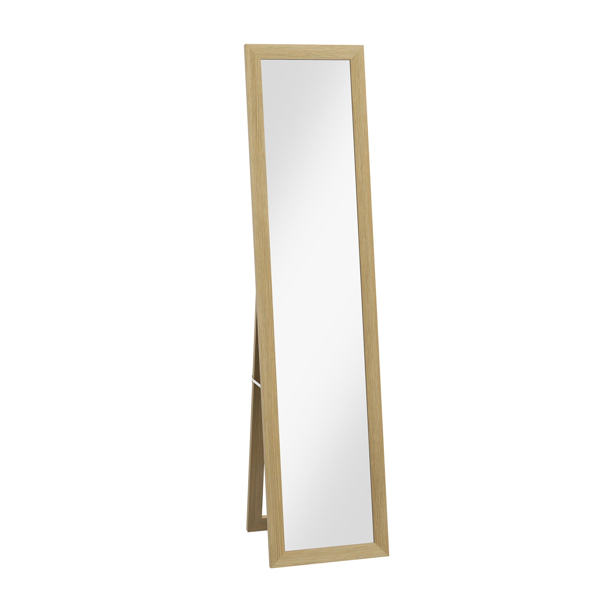 HOMCOM Rustic Full Length Mirror, Hanging and Freestanding Floor Mirror, Farmhouse Decorative Wall Mirror, for Living Room, Bedroom, 157 cm, Natural - North Peak Garden Furniture