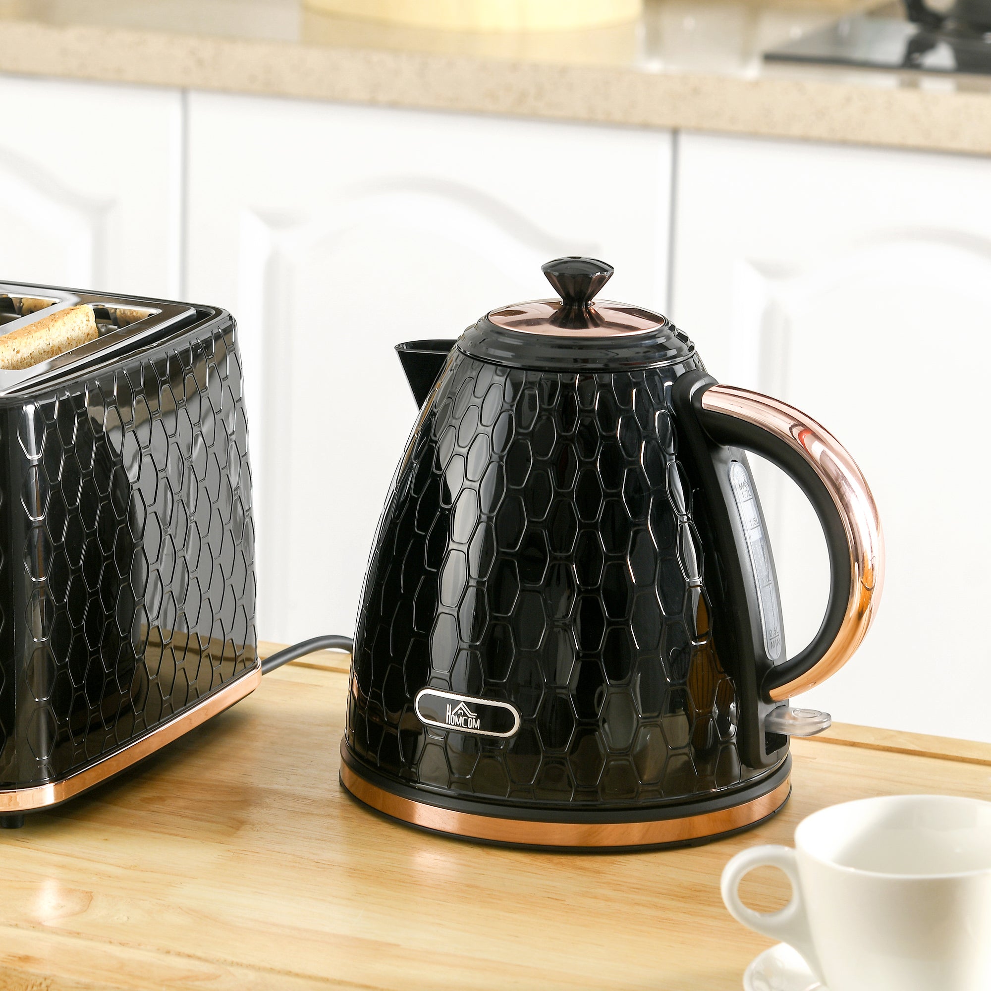 HOMCOM 3kW Rapid Boil Honeycomb Kettle - Black - North Peak Garden Furniture