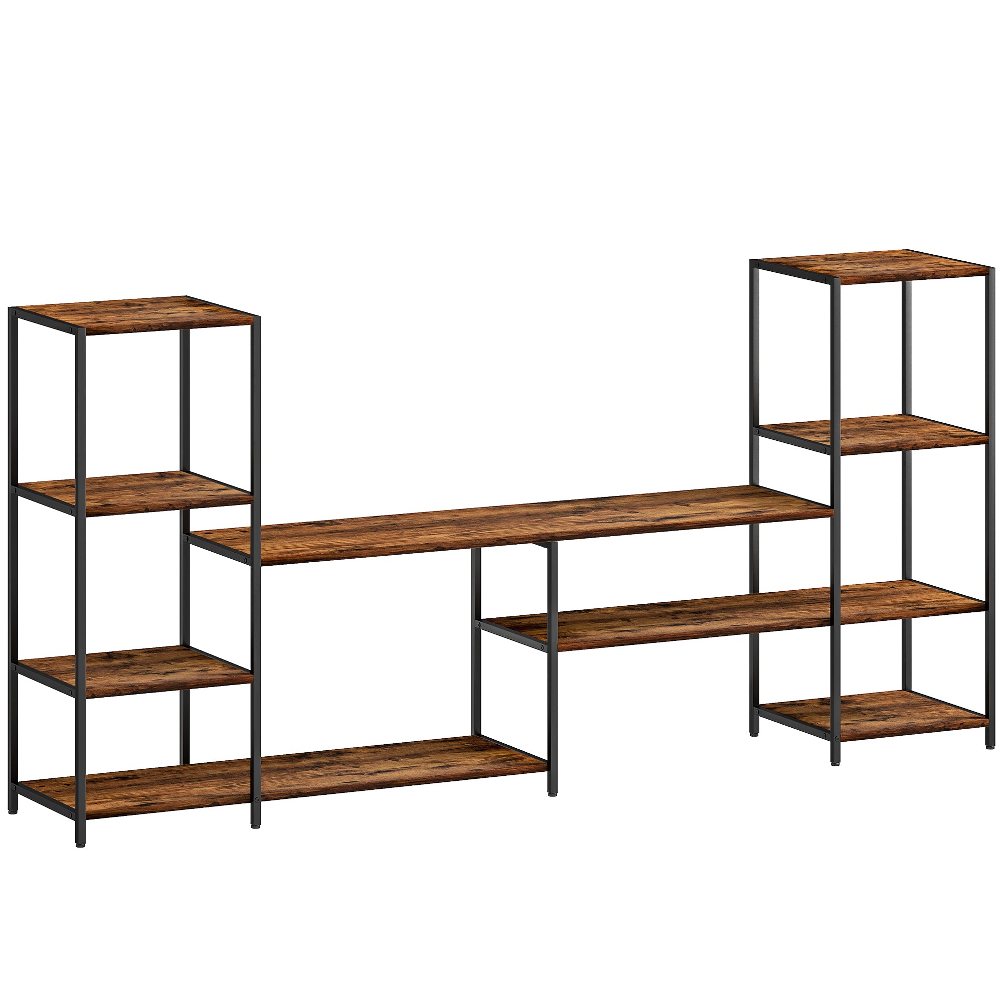 HOMCOM TV Unit for TVs up to 55 Inches, Industrial TV Stand with Storage Shelves, Entertainment Centre for Living Room, Bedroom - North Peak Garden Furniture