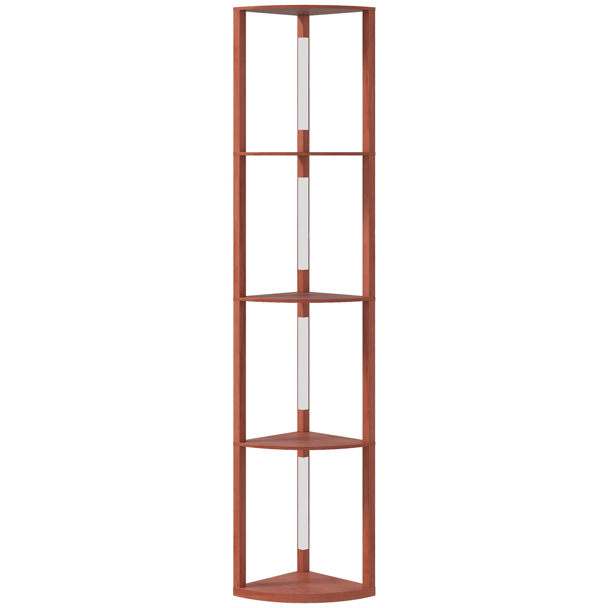 HOMCOM Corner Floor Lamp for Living Room Bedroom with Dimmable Warm White LED Light, Modern Tall Standing Lamp, Brown - North Peak Garden Furniture
