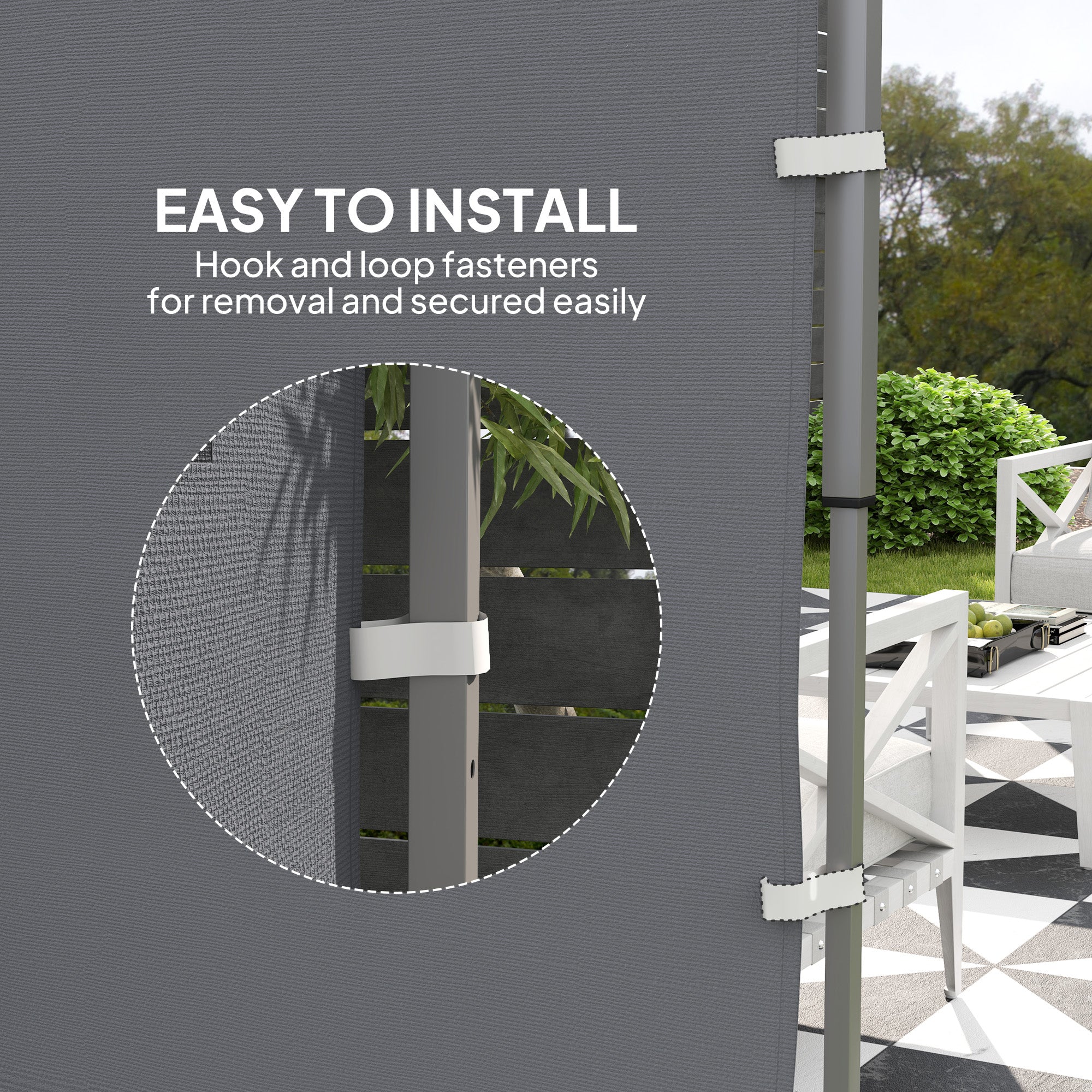Outsunny 195 x 295cm Replacement Gazebo Sidewall - Grey - North Peak Garden Furniture