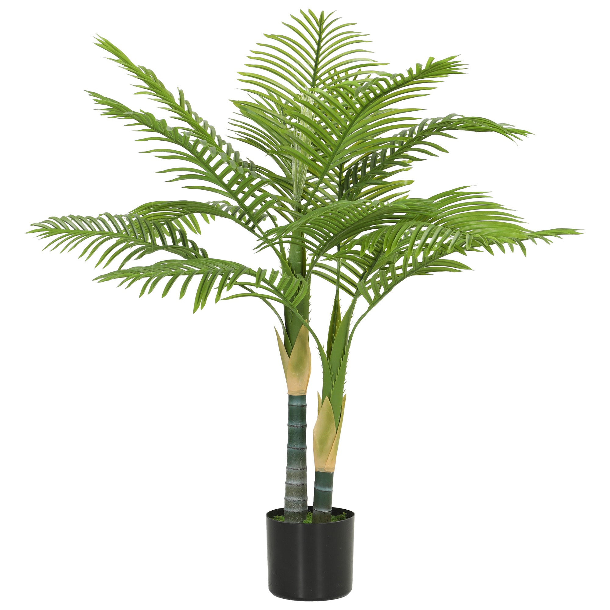 HOMCOM Artificial Palm Tree with 14 PEVA Leaves, 120cm Decorative Arti