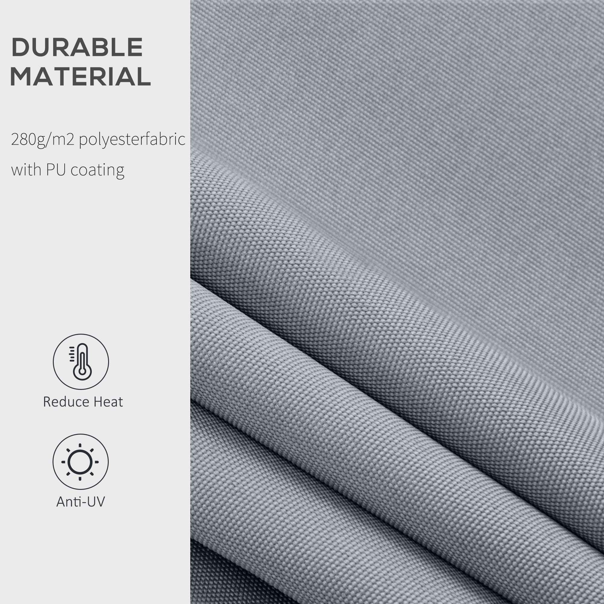 Outsunny 2.5m x 2m Garden Patio Manual Awning Canopy Sun Shade Shelter Retractable with Winding Handle Grey - North Peak Garden Furniture