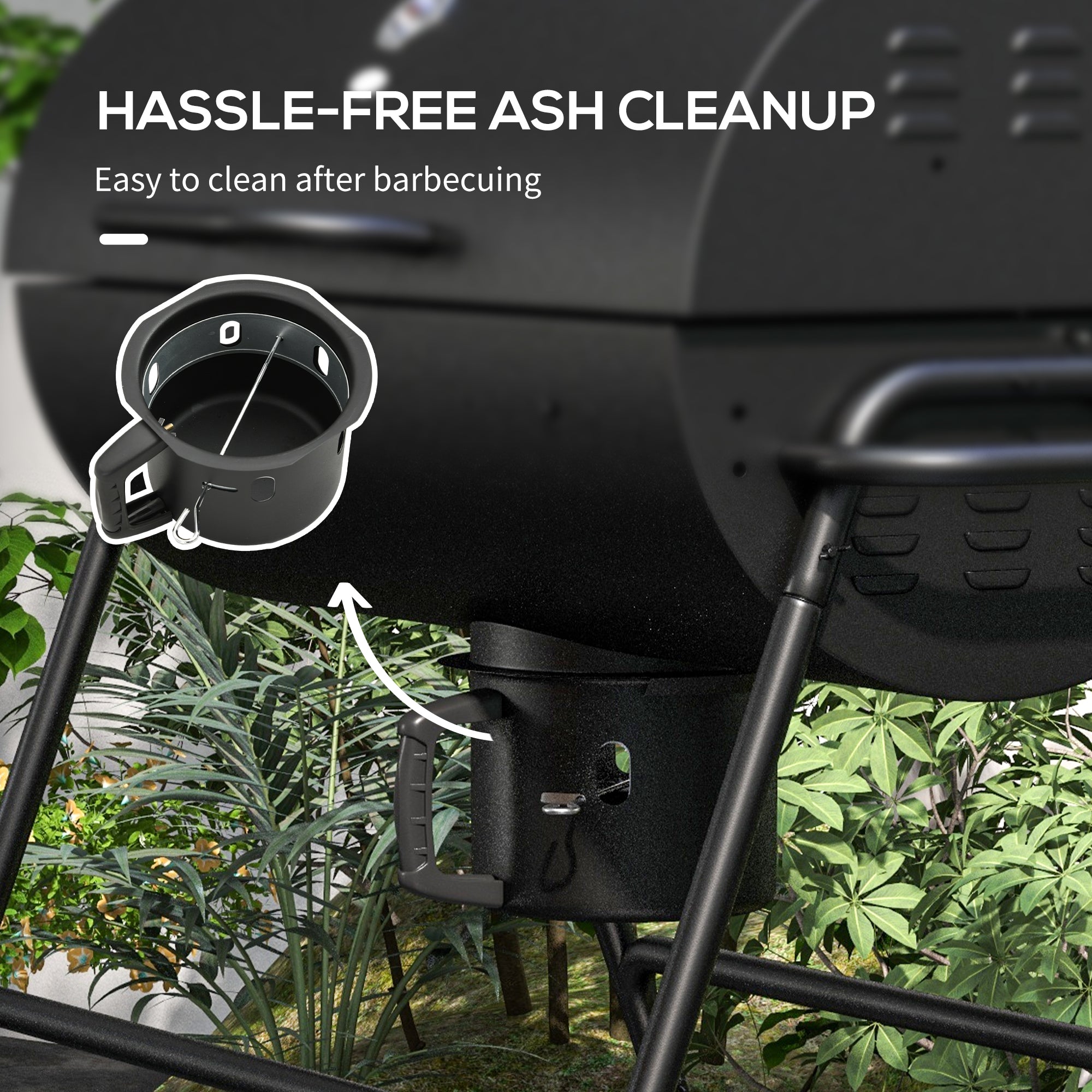 Outsunny Steel Charcoal BBQ, with Ash Catcher and Warming Rack - North Peak Garden Furniture