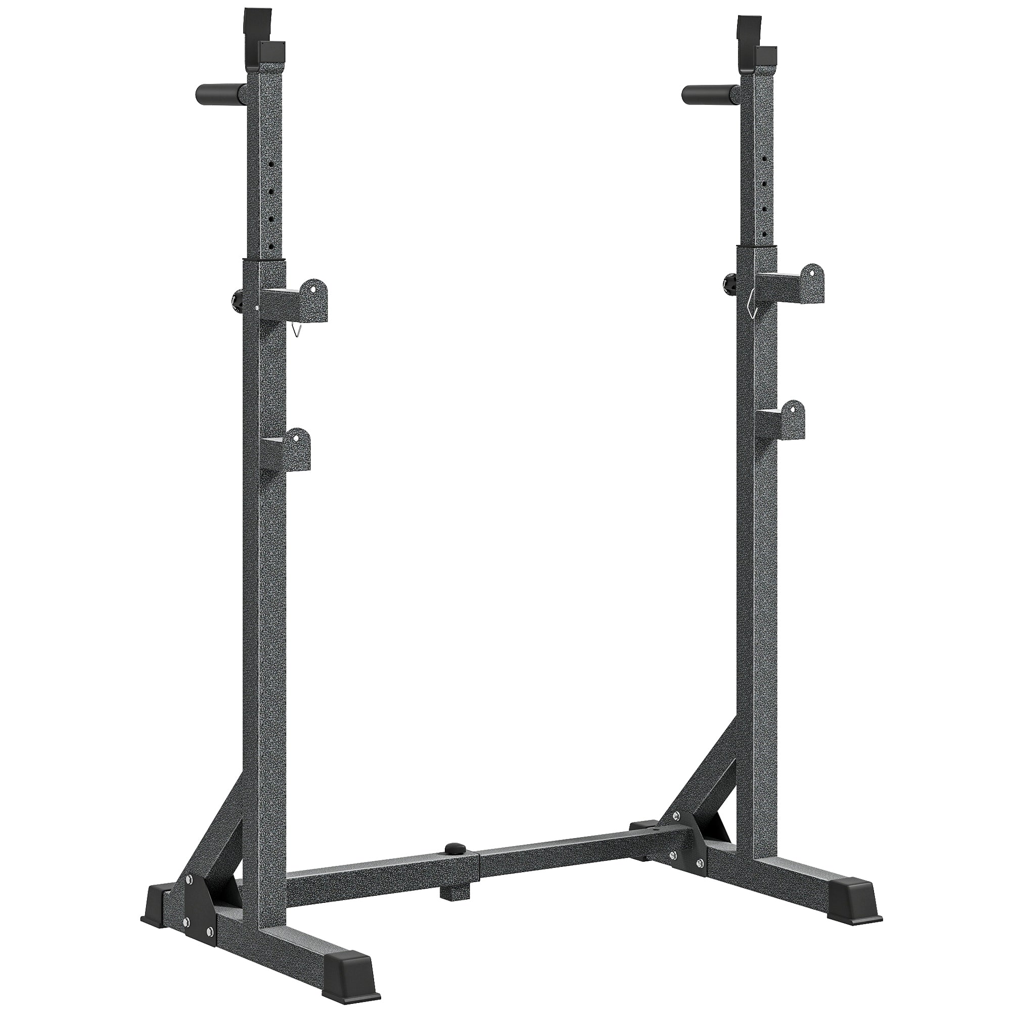 SPORTNOW Heavy Duty Barbell Squat Rack, Adjustable and Multifunctional Weight Power Stand, for Home, Gym - Black
