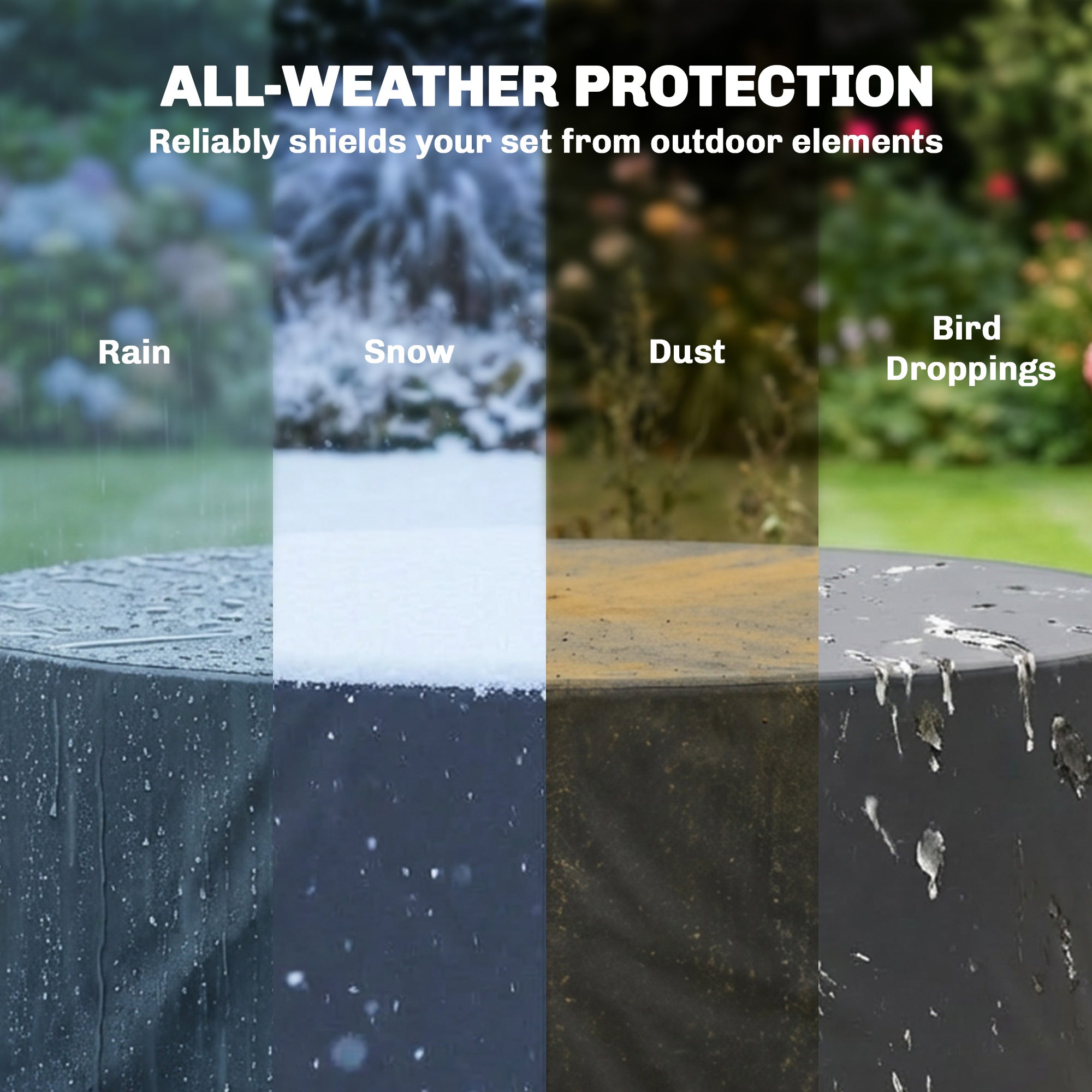 Outsunny Round Garden Furniture Cover, Waterproof Garden Table Cover, 420D Heavy Duty Oxford for Outdoor, Φ214 x 70 cm, Black