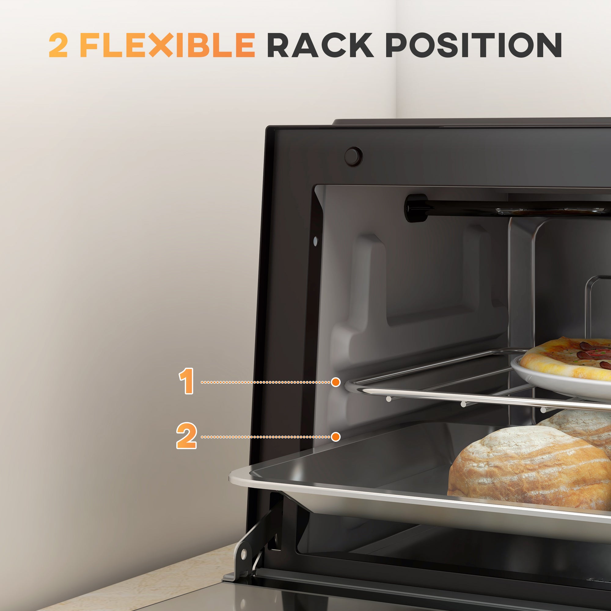 HOMCOM Mini Oven, 9L Countertop Electric Grill, Toaster Oven with Adjustable Temperature, Timer, Dishwasher Safe Baking Tray and Wire Rack, 750W, Black - North Peak Garden Furniture