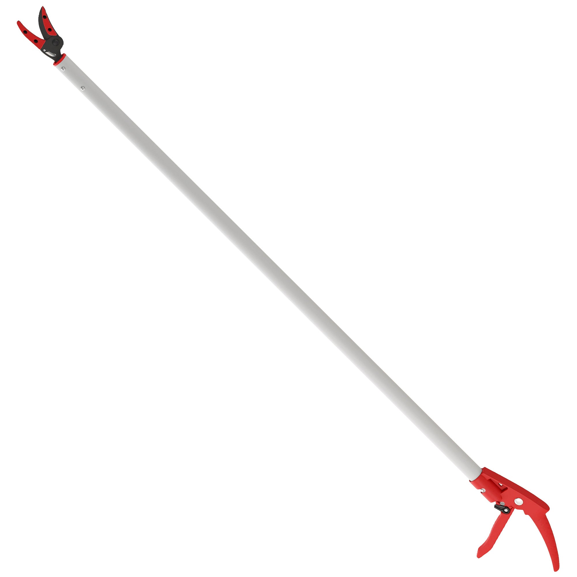 Outsunny 120 cm Tree Pruner, Tree Lopper Long Reach, Lightweight & Strong, Long Reach Tree Trimmer with Aluminium Pole for Fruit Picking and Pruning - North Peak Garden Furniture