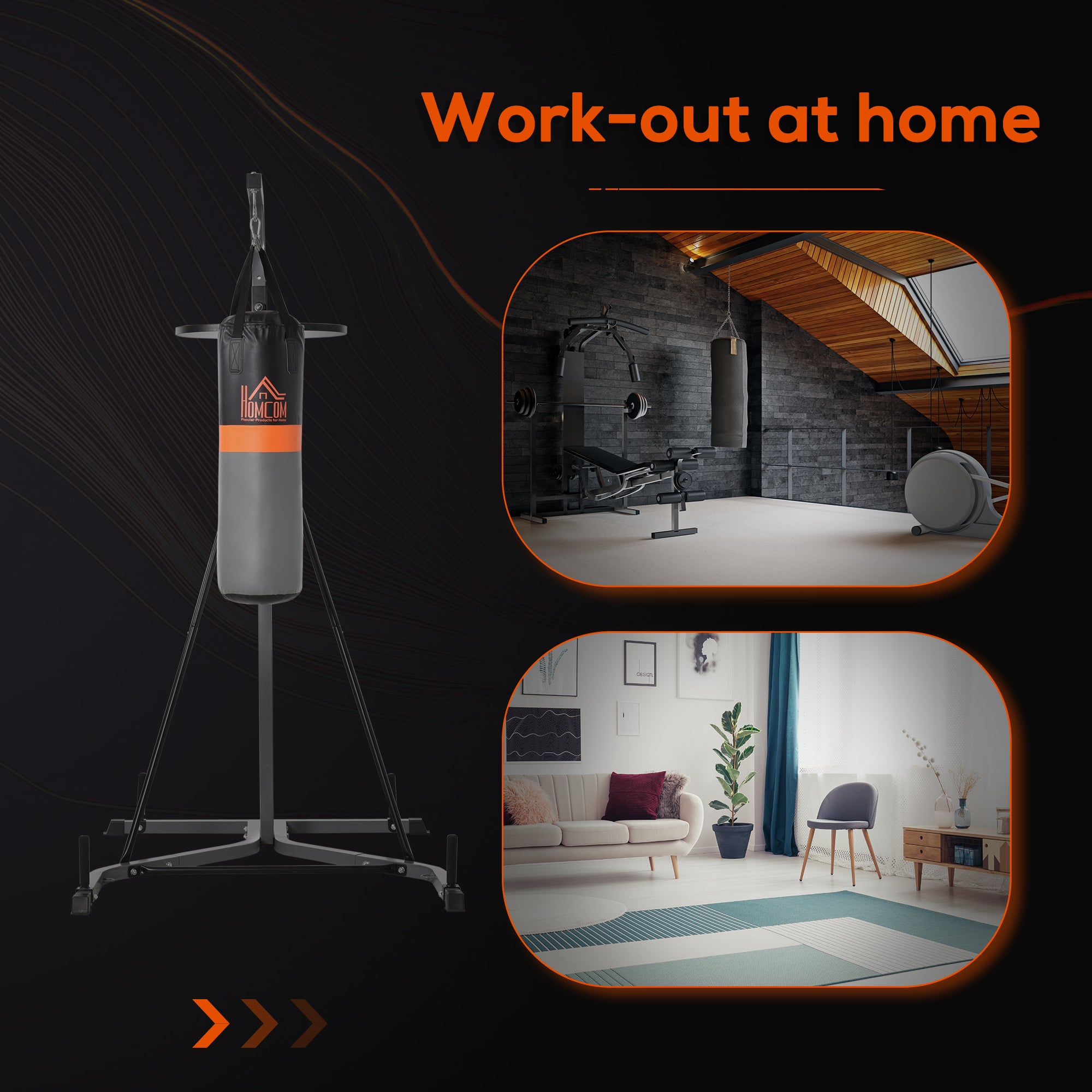 HOMCOM Freestanding Boxing Punch Bag & Speed Ball Station Hanging Frame Training Exercise Platform Home Gym Heavy Duty - North Peak Garden Furniture