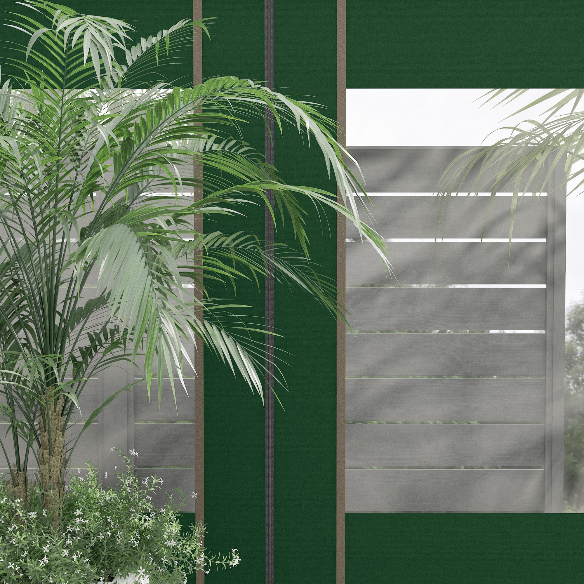 Outsunny Set of Two 295cm Replacement Canopy Walls - Green - North Peak Garden Furniture