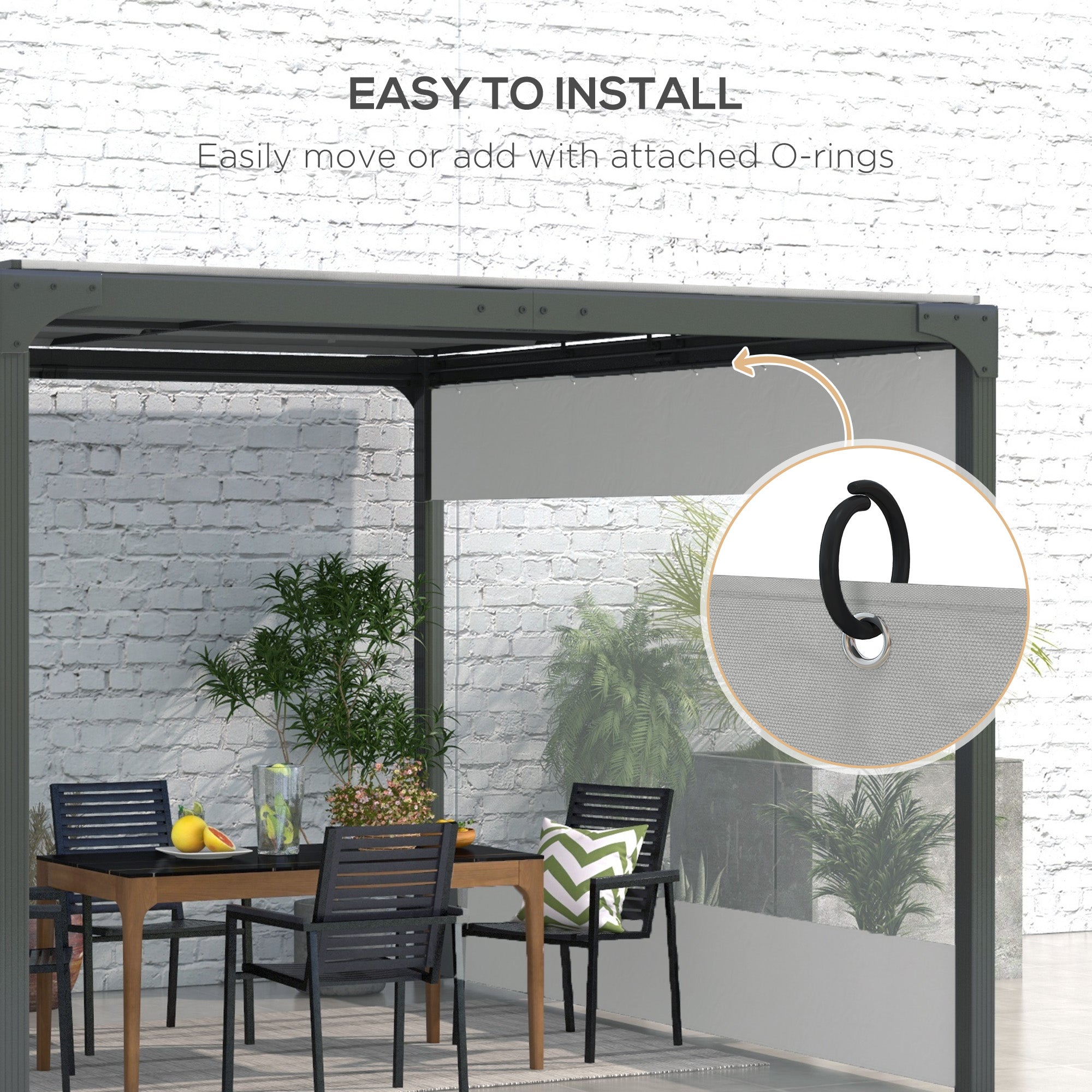 Outsunny Set of Two 3 x 2m Replacement Pergola Panels - Grey - North Peak Garden Furniture