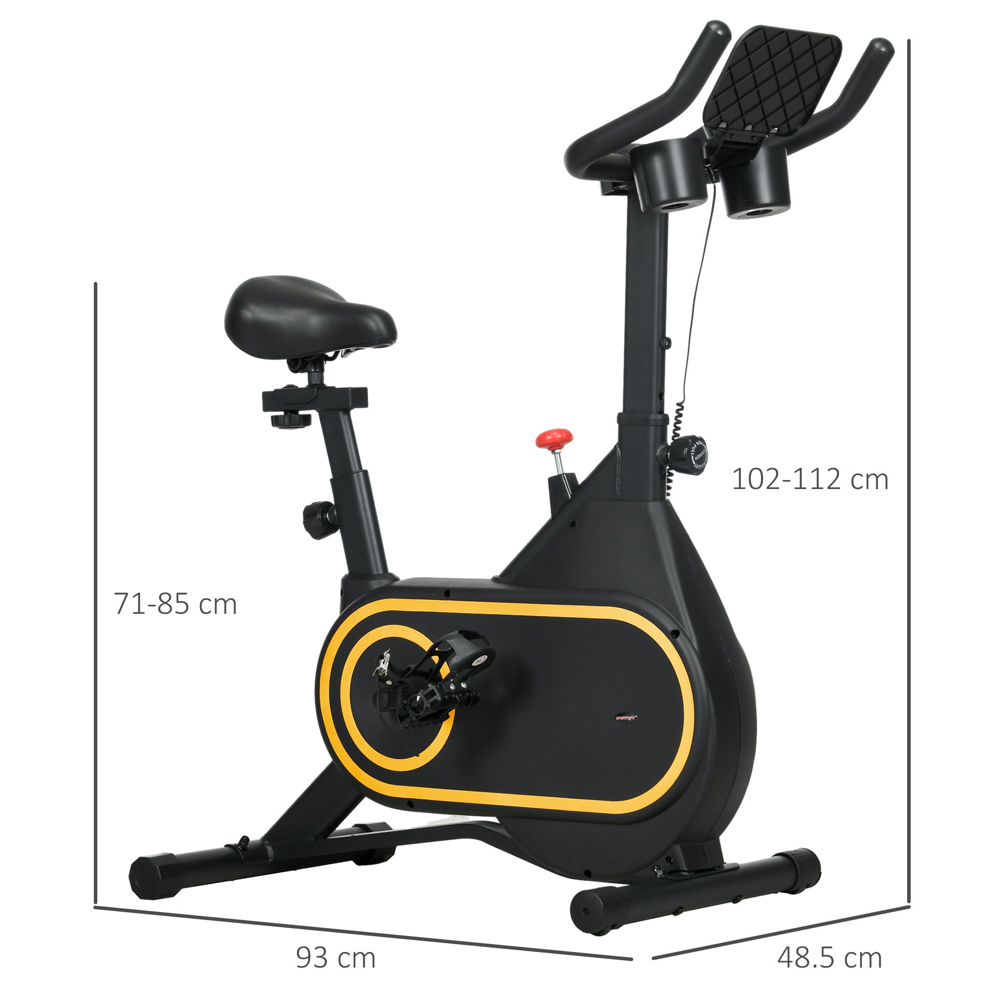 SPORTNOW Magnetic Indoor Cycling Bike, Exercise Bike with Silent Flywheel, LCD Display, Tablet Holder, Comfortable Seat - North Peak Garden Furniture