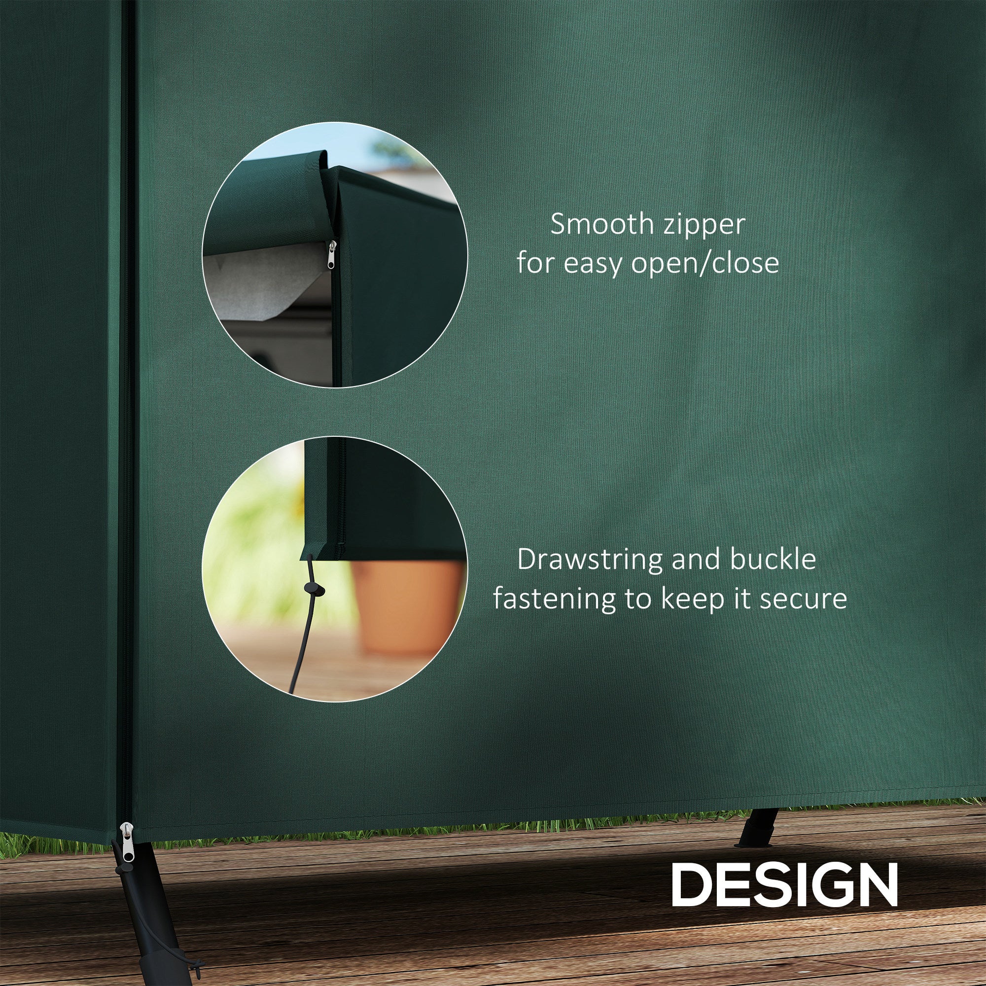 Outsunny 152 x 177cm Three-Seater Swing Chair Protective Cover Green