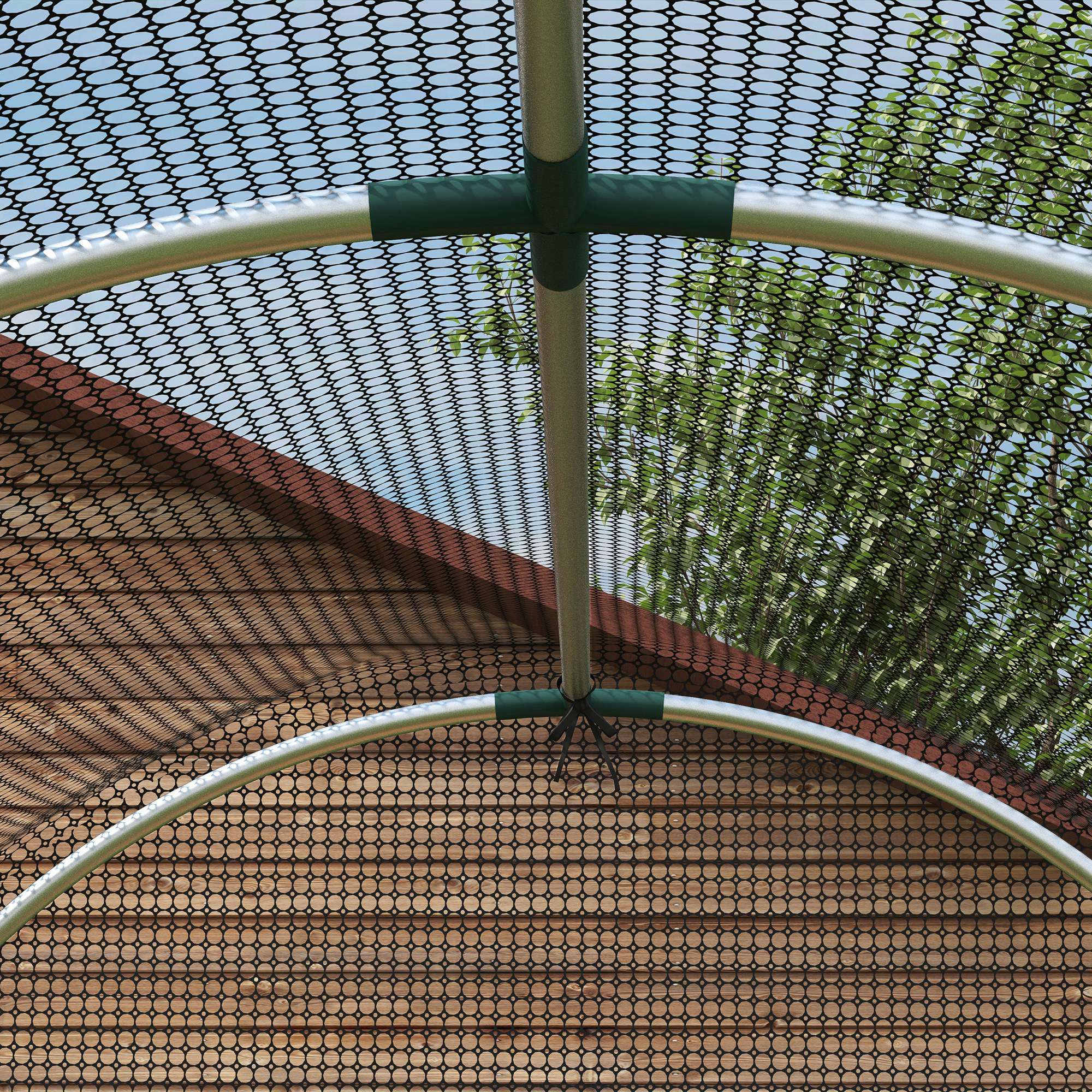Outsunny Galvanised Steel Fruit Cage, Plant Protection Tent with Zipped Door, 1.2 x 2.4 x 1.9m, Black - North Peak Garden Furniture