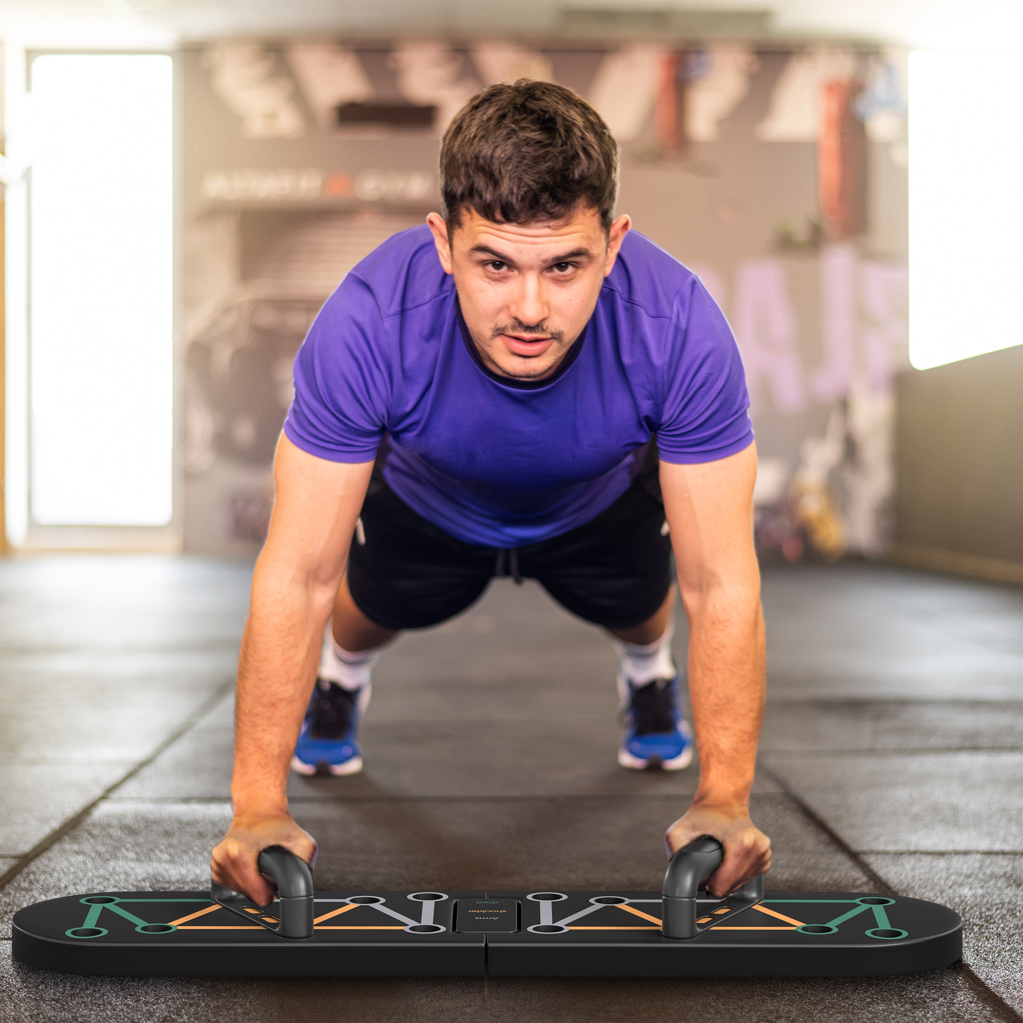 SPORTNOW Foldable Push Up Board, 11-in-1 Press Up Board, Portable Pushup Stand with Non-slip Pads, Multi-function Home Gym Equipment for Arm, Shoulder, Chest Muscle Training Fitness, Black - North Peak Garden Furniture