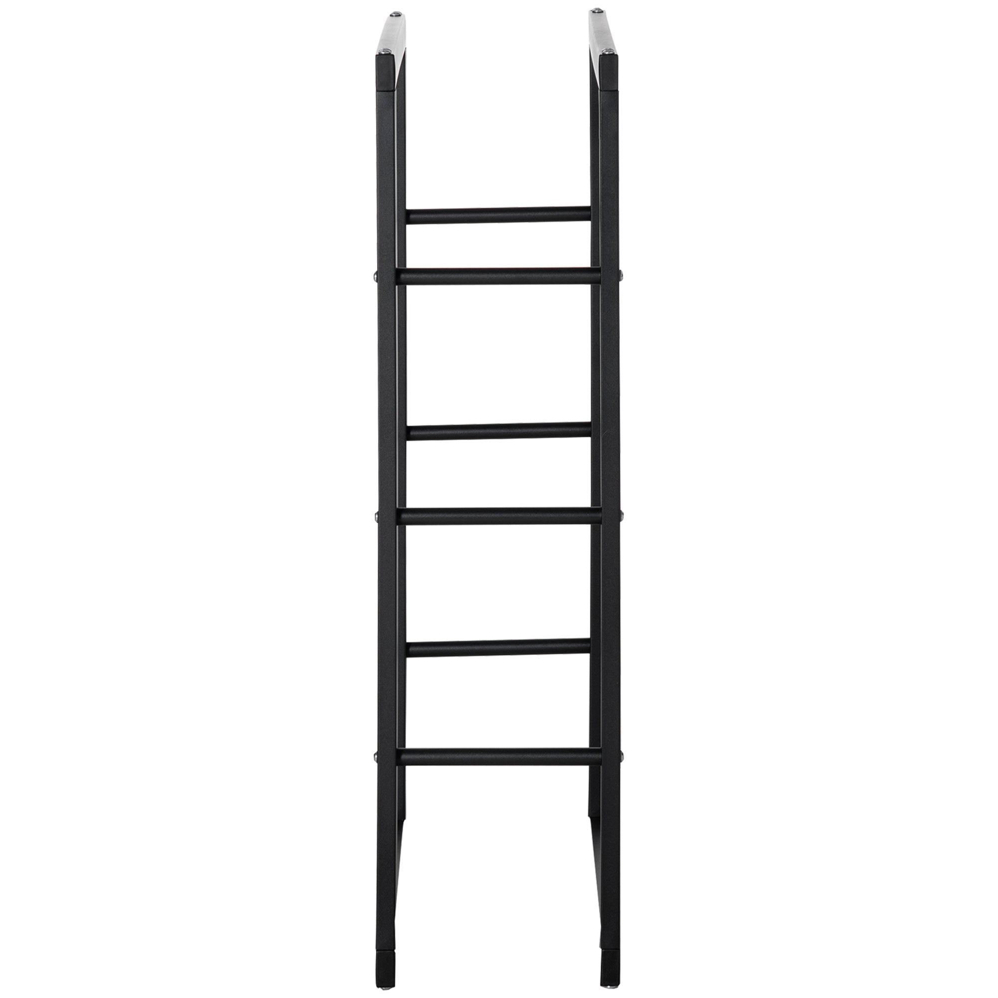 HOMCOM Metal Firewood Log Holder Tall Firewood Rack Indoor Outdoor Fireplace Wood Storage Shelf with Side Rails, Rust-Resistant, Black, 60W x 25D x 100H cm - North Peak Garden Furniture