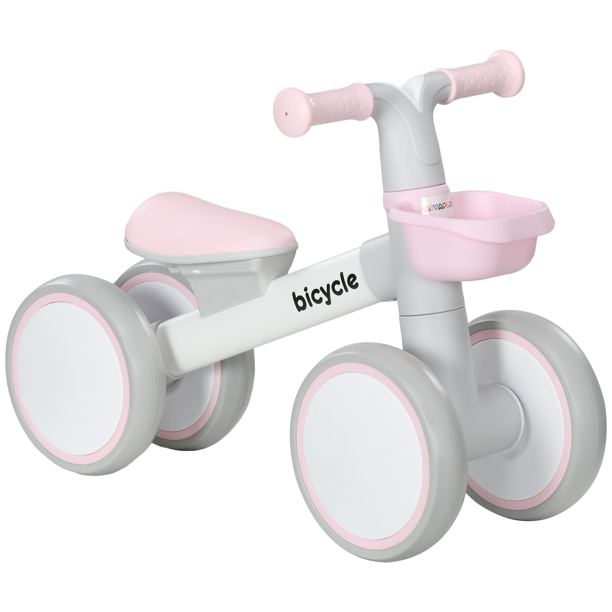 AIYAPLAY Kids Balance Bike for 1-3 Years Old with Adjustable Seat, Silent Wheels, Pink - North Peak Garden Furniture