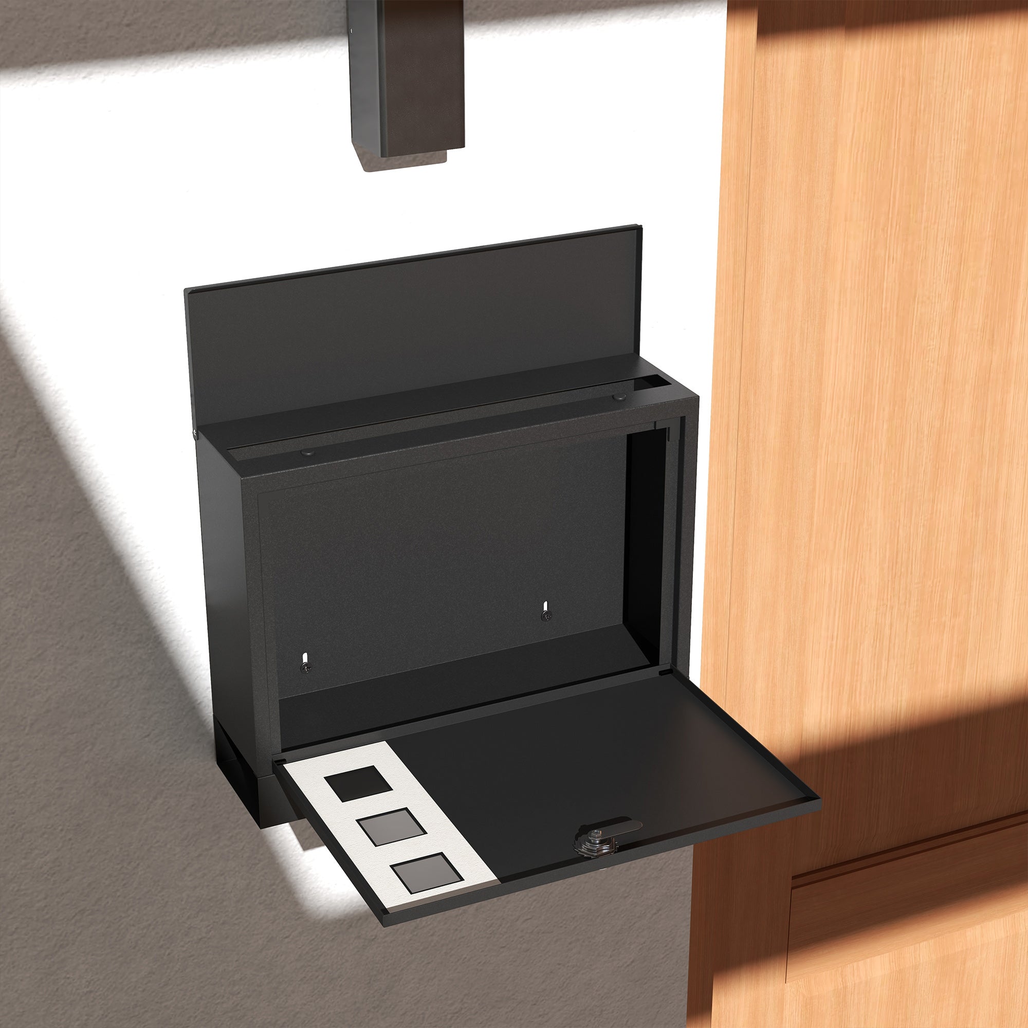 HOMCOM Wall Mounted Letterbox, Weatherproof Post Box, Modern Mailbox with 2 Keys and Viewing Windows, Easy to Install - North Peak Garden Furniture