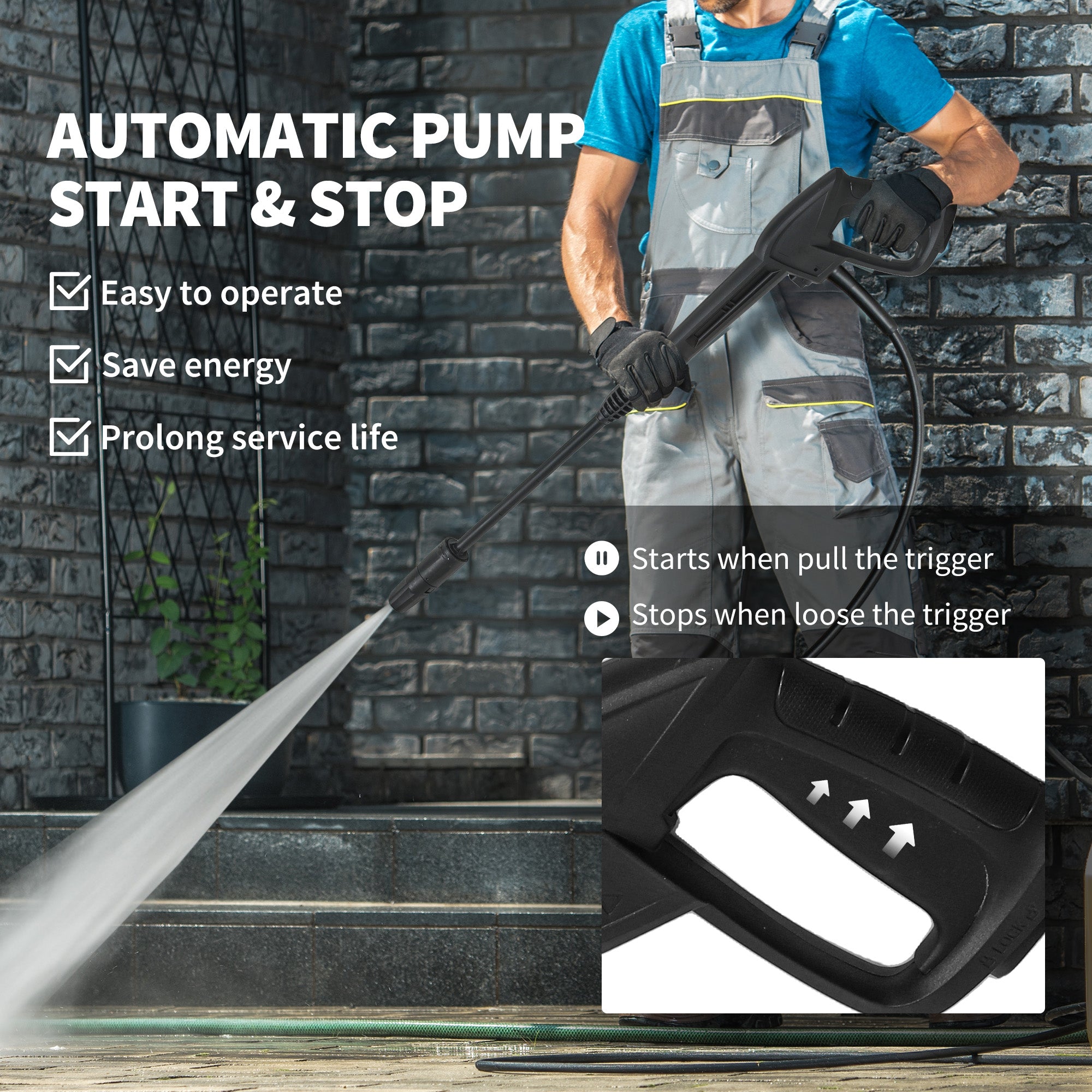 Outsunny 2200W High Pressure Washer, 170 Bar Pressure, 420 L/h Flow, Portable Electric Power Washer Jet Wash Cleaner with Adjustable Nozzle 6M Hose and Hose Reel for Home Patio Car Driveway