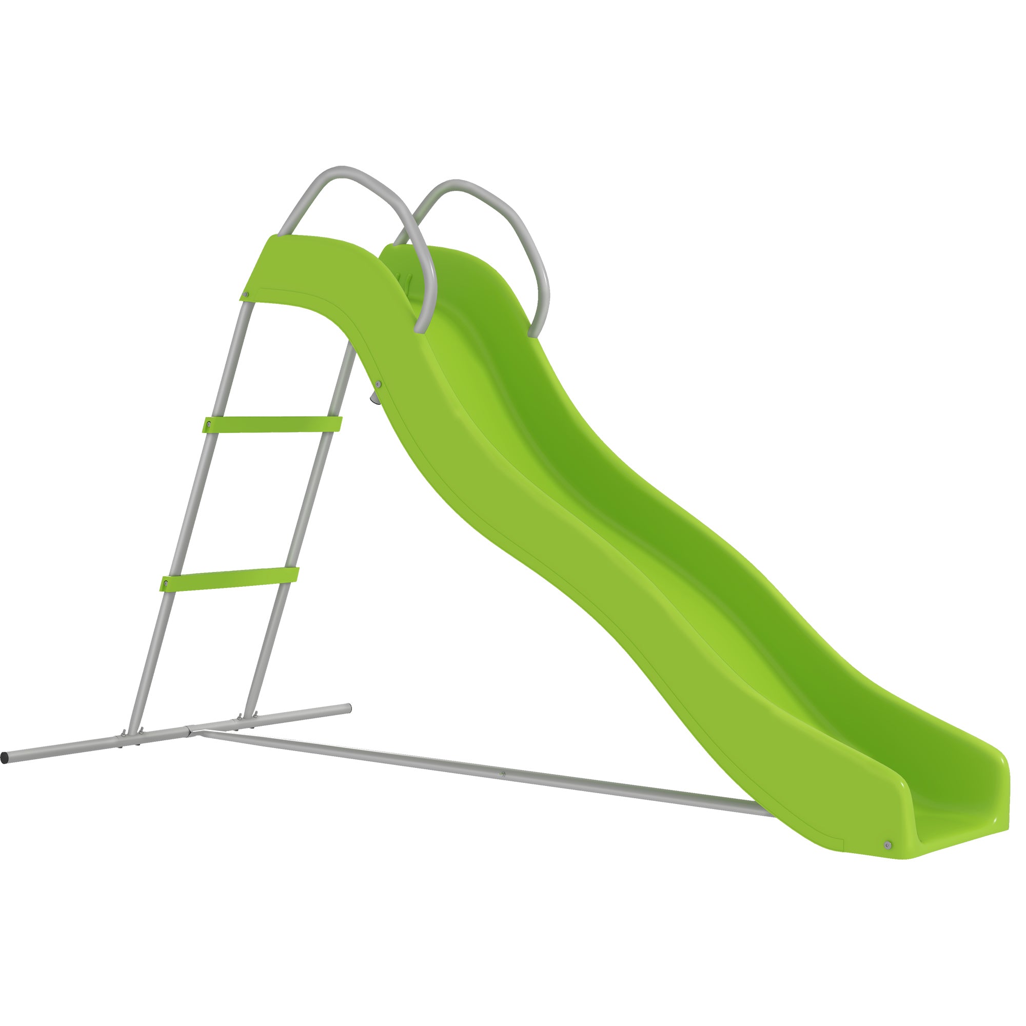 AIYAPLAY Freestanding Kids Slide with Climbing Ladder, Outdoor Playground Equipment for Children Ages 3-8 Years, Green