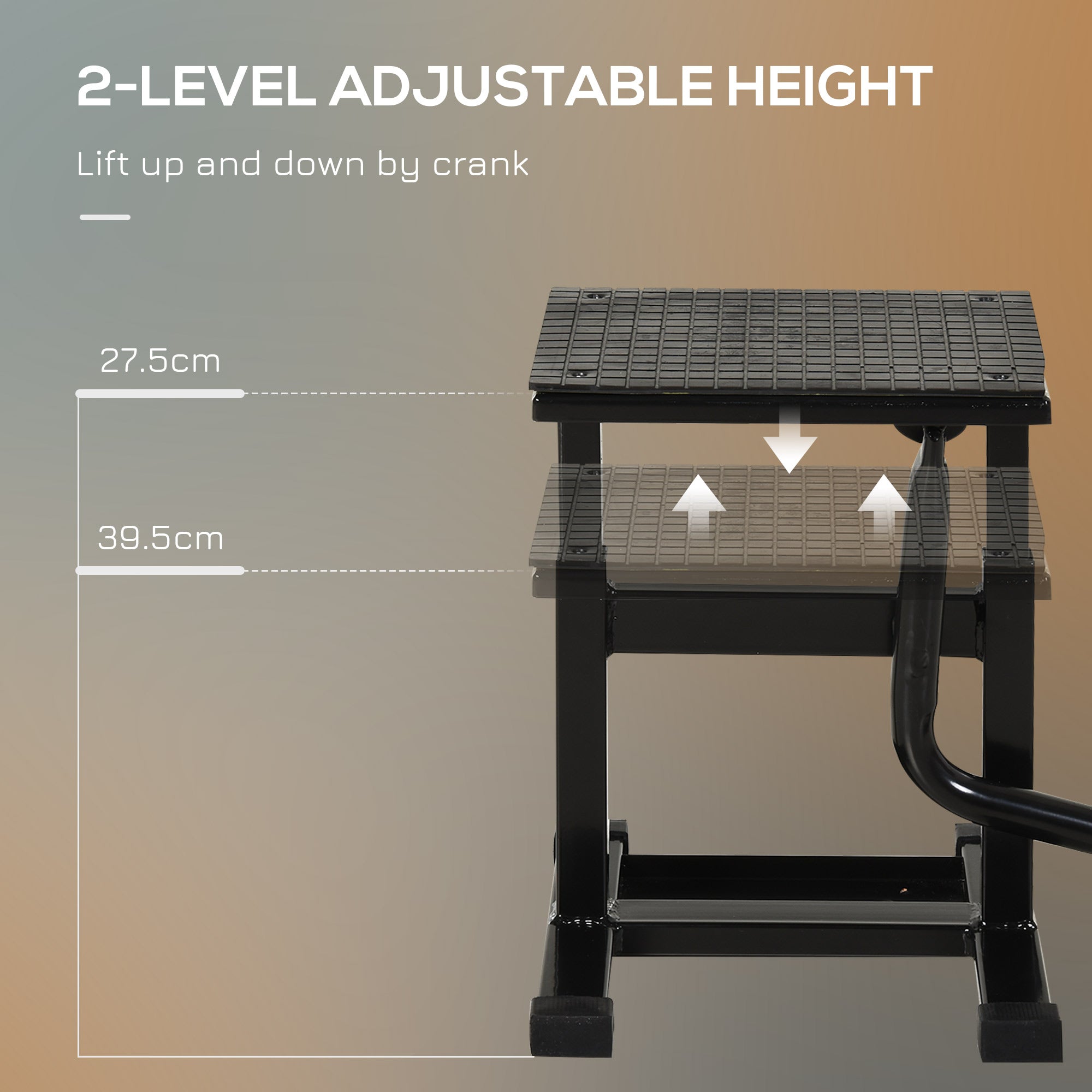 DURHAND Steel Motorbike Jack Lift, 27.5 / 39.5 Hcm - Black - North Peak Garden Furniture