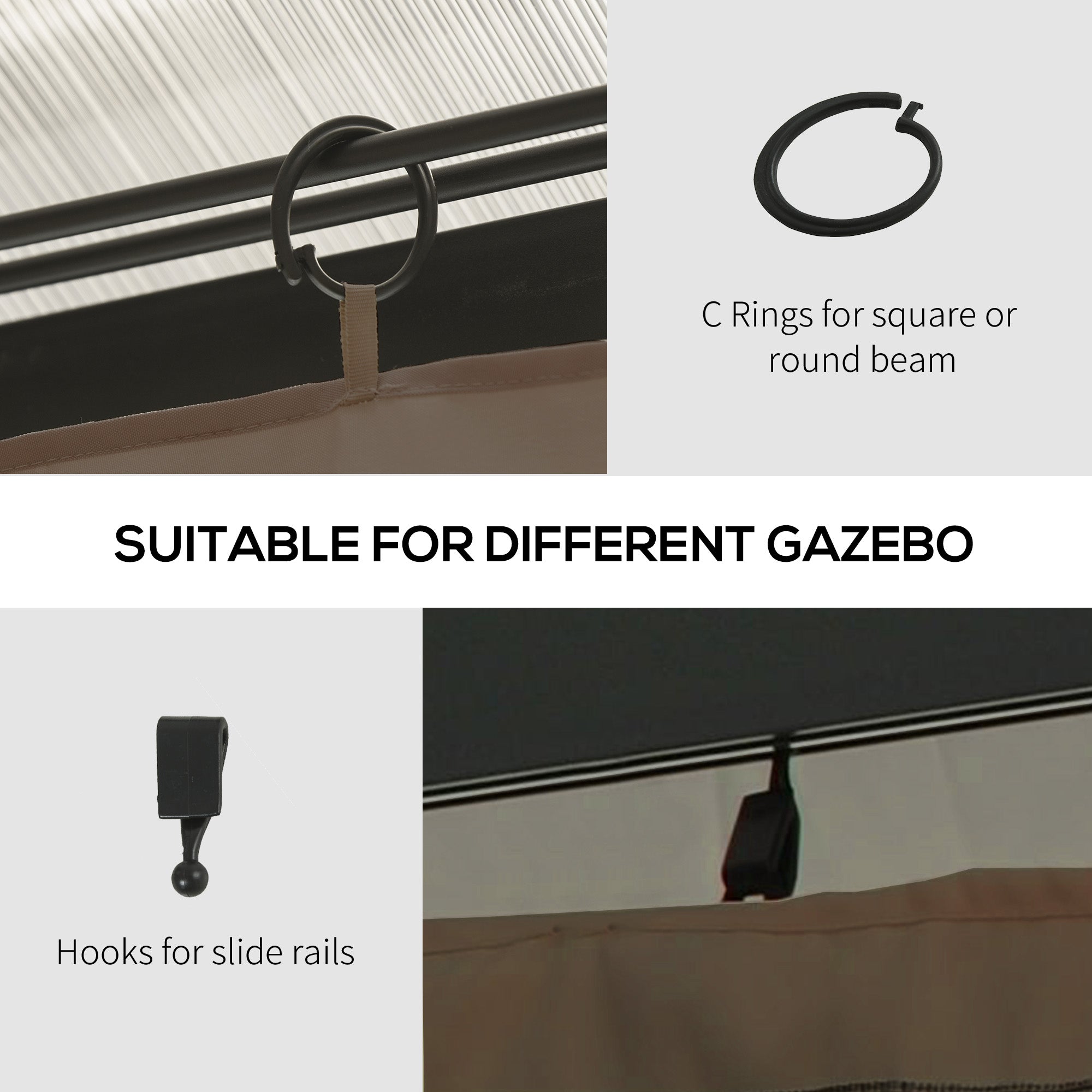 Outsunny Set of Four 3 x 4m Gazebo Replacement Walls - Dark Brown - North Peak Garden Furniture