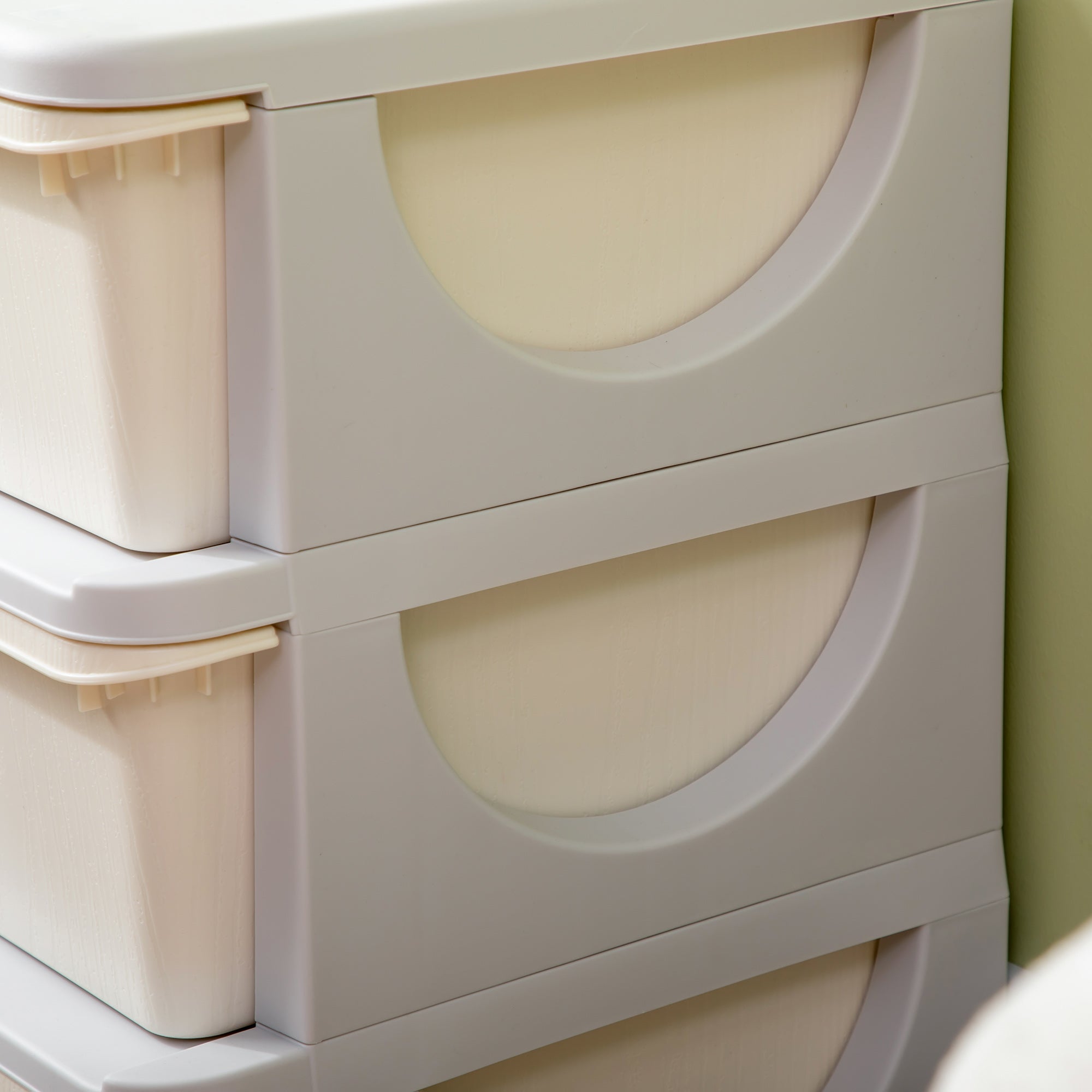 HOMCOM Three-Tier Kids Storage Boxes, with Three Drawers - White - North Peak Garden Furniture