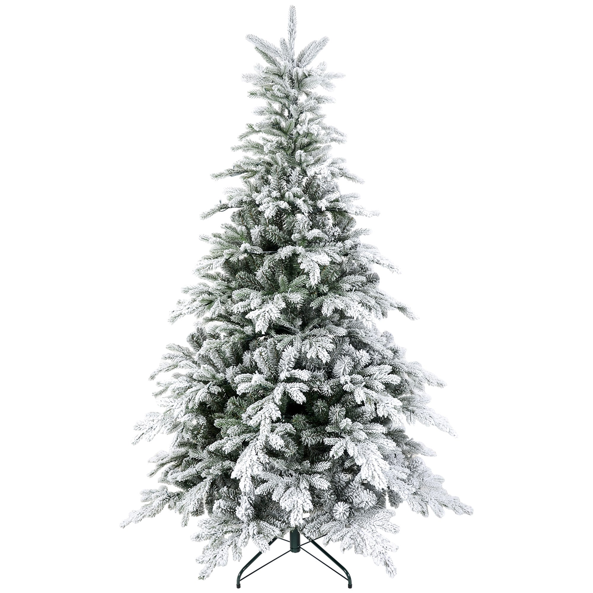 HOMCOM 5ft Bushy Snow-Flocked Artificial Christmas Tree, with LED Lights